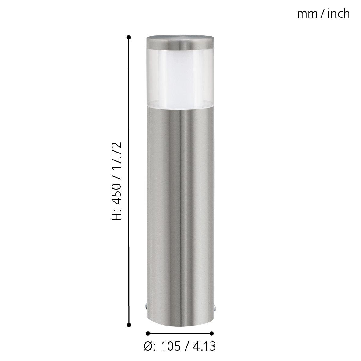 eglo basalgo 1 silver led ip44 outdoor bollard kitchen lighting