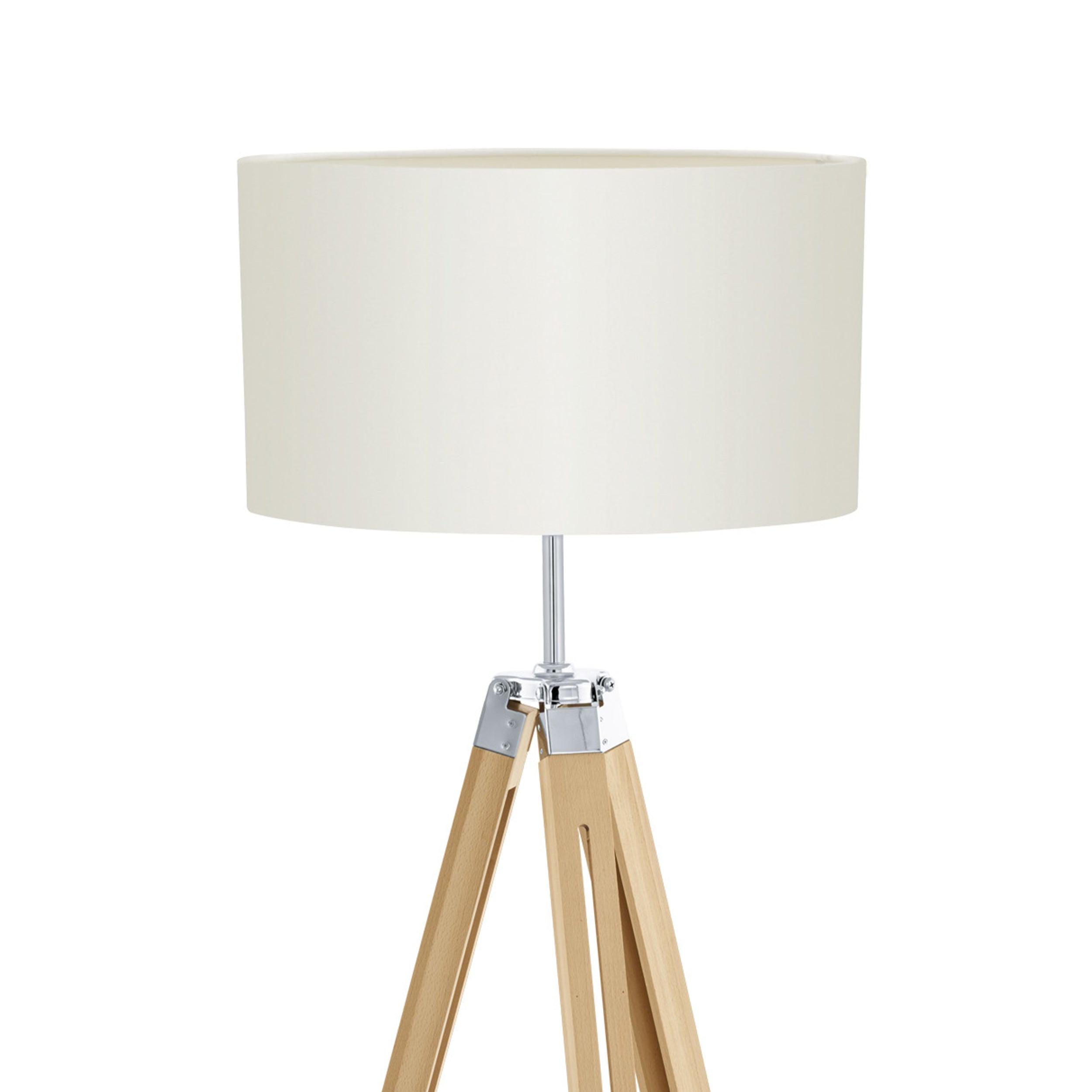 eglo lantada adjustable wooden tripod floor lamp beige fabric shade kitchen lighting