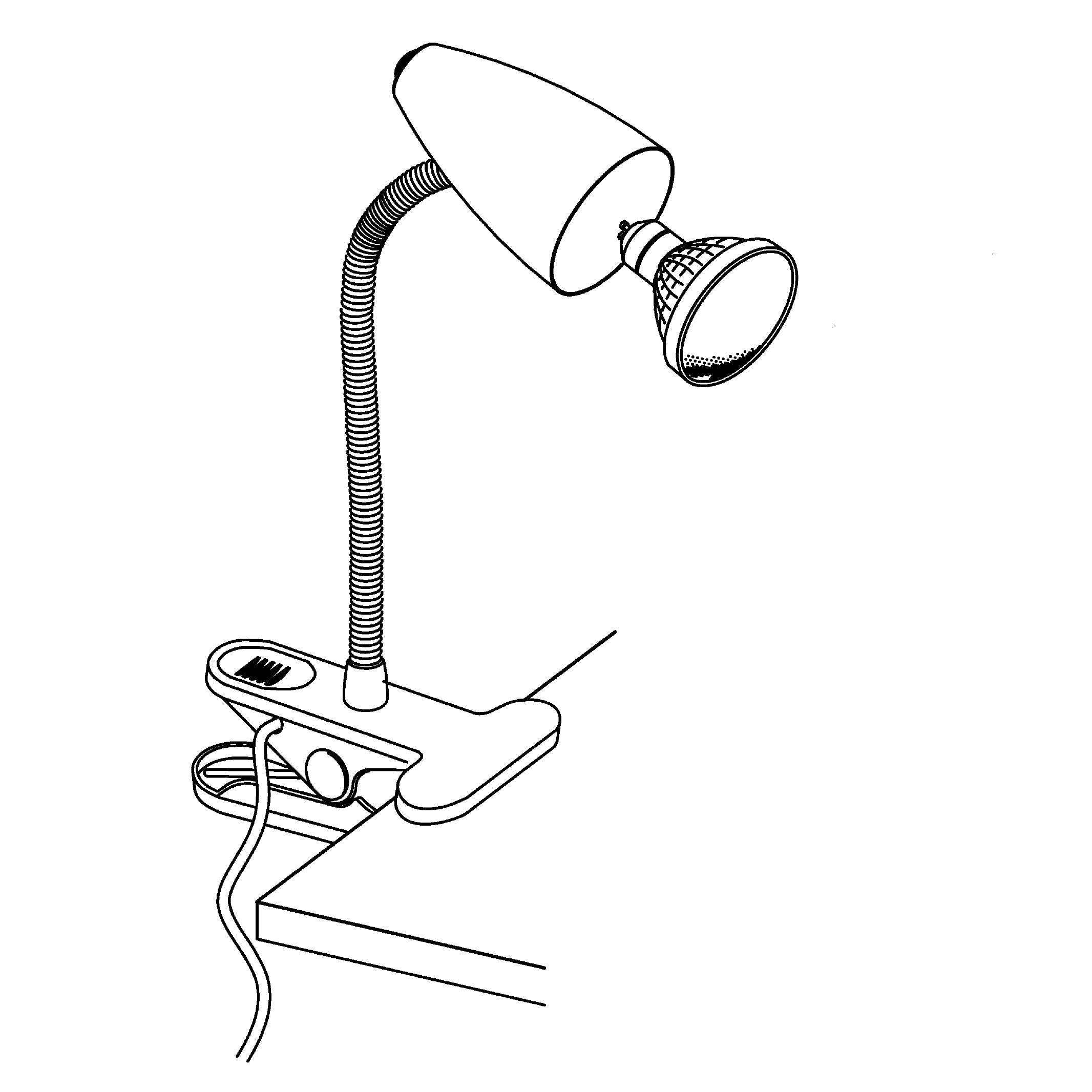 eglo riccio 1 white chrome adjustable table clamp task lamp living room image
