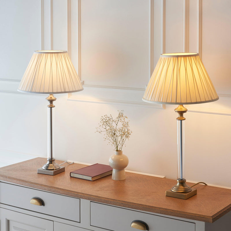 Endon Avebury 1 Light Antique Brass Table Lamp (Base Only)-Endon Lighting-Living-Room-Tiffany Lighting Direct-[image-position]