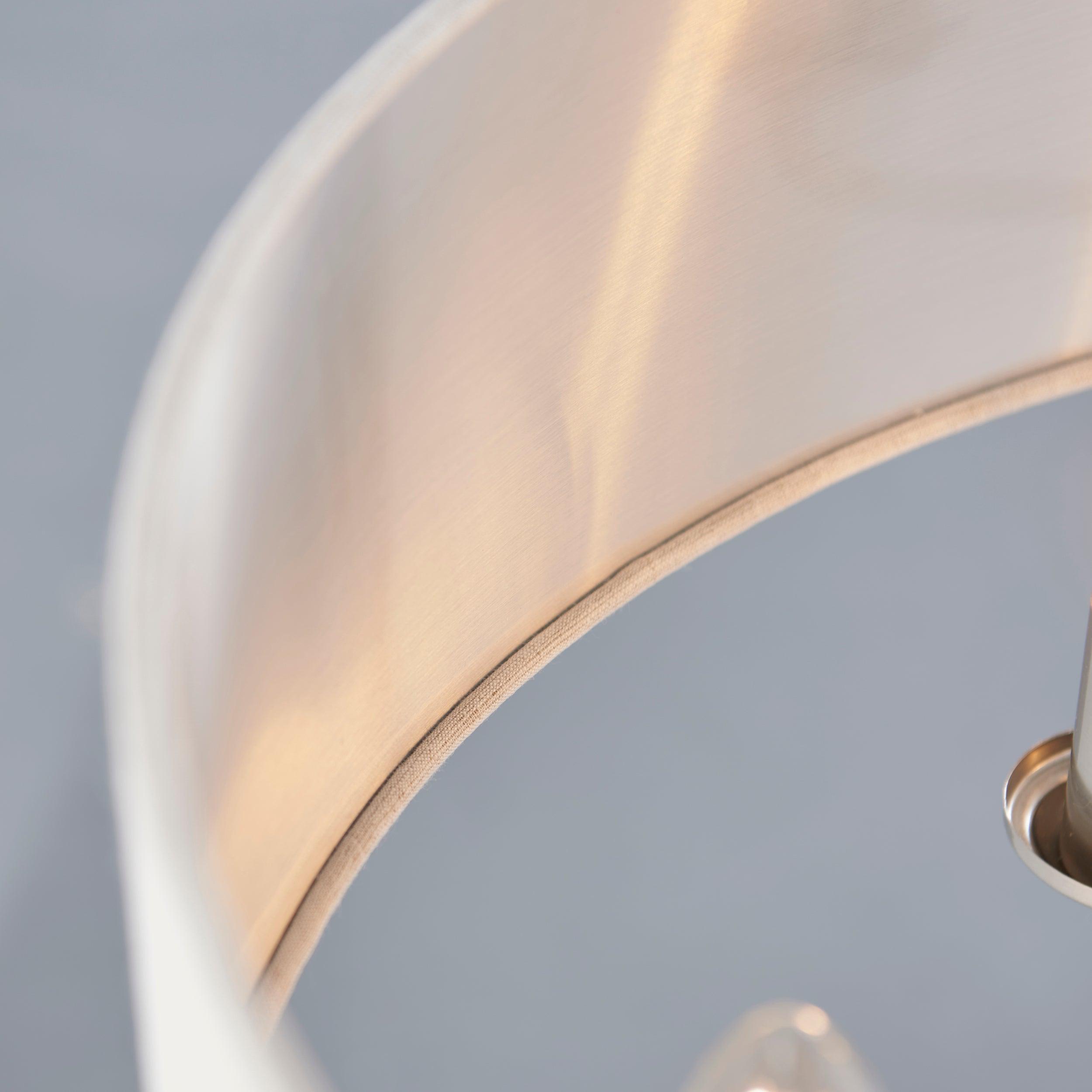 Endon Highclere Brushed Chrome 6 Light Pendant - Natural Linen Shade-OPEN-BOX-50-270826