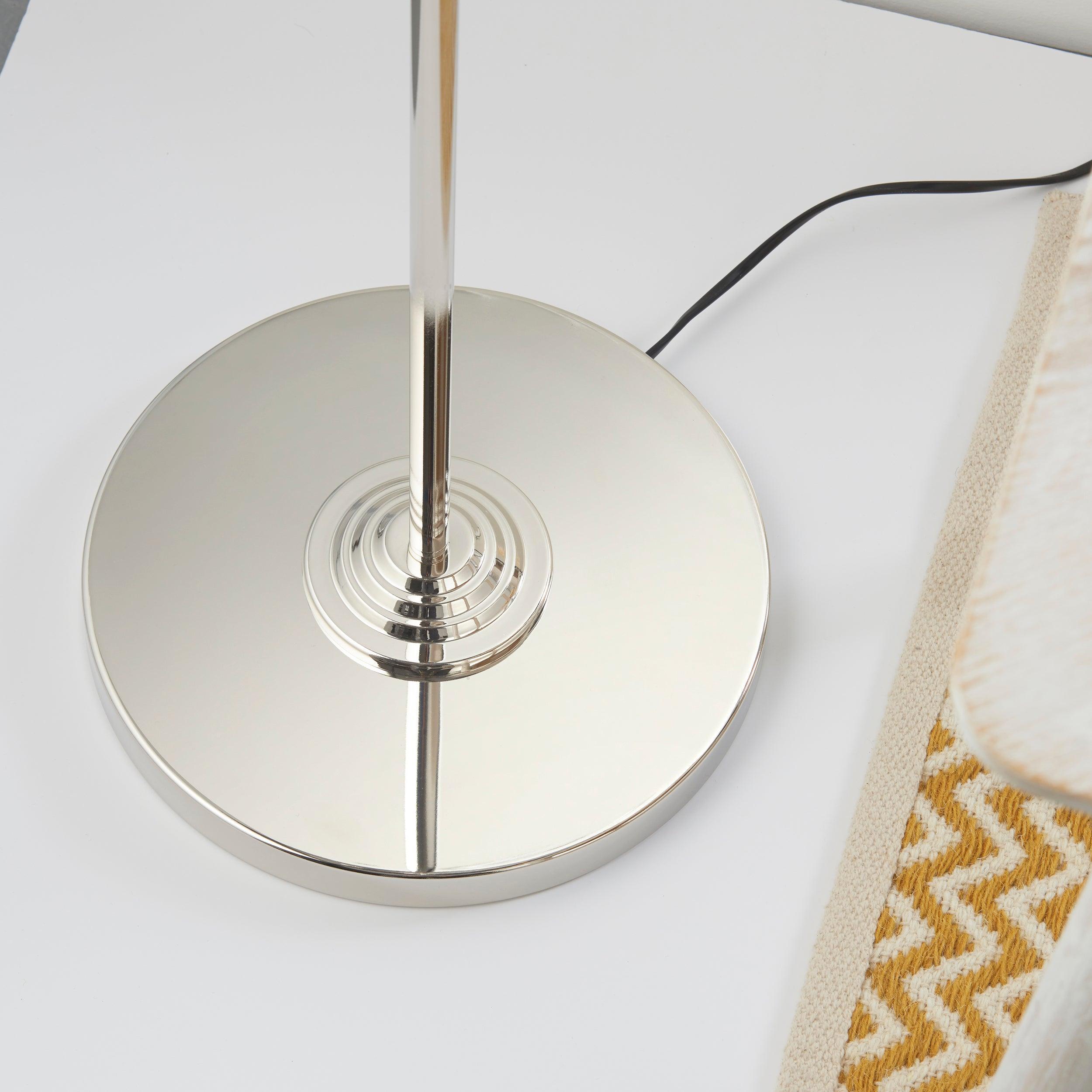 highclere bright nickel floor lamp charcoal shade by Endon Lighting Kitchen Lights CLose Up