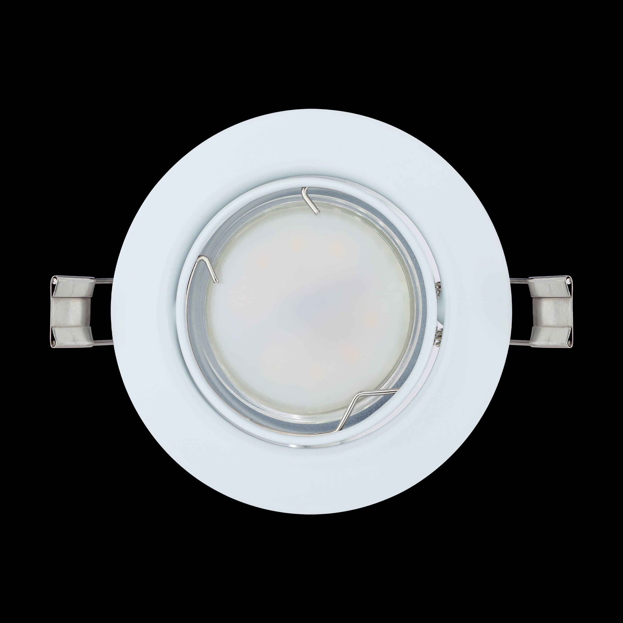 eglo peneto set of 3 white recessed downlights 8 7cm living room close up