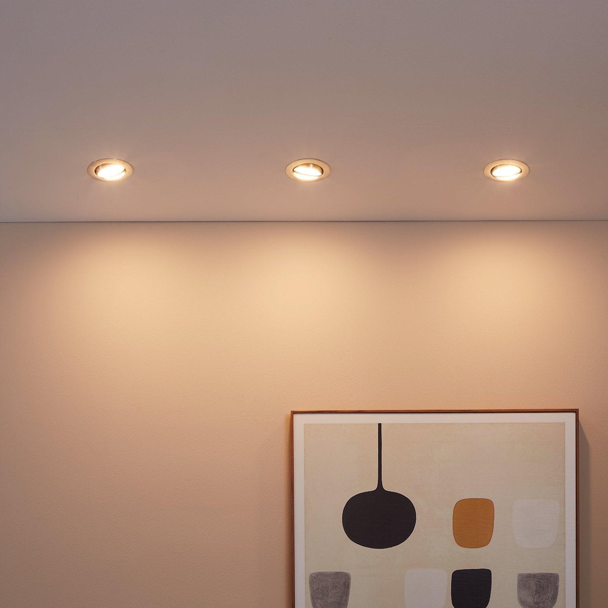eglo peneto set of 3 nickel recessed downlights 8 7cm