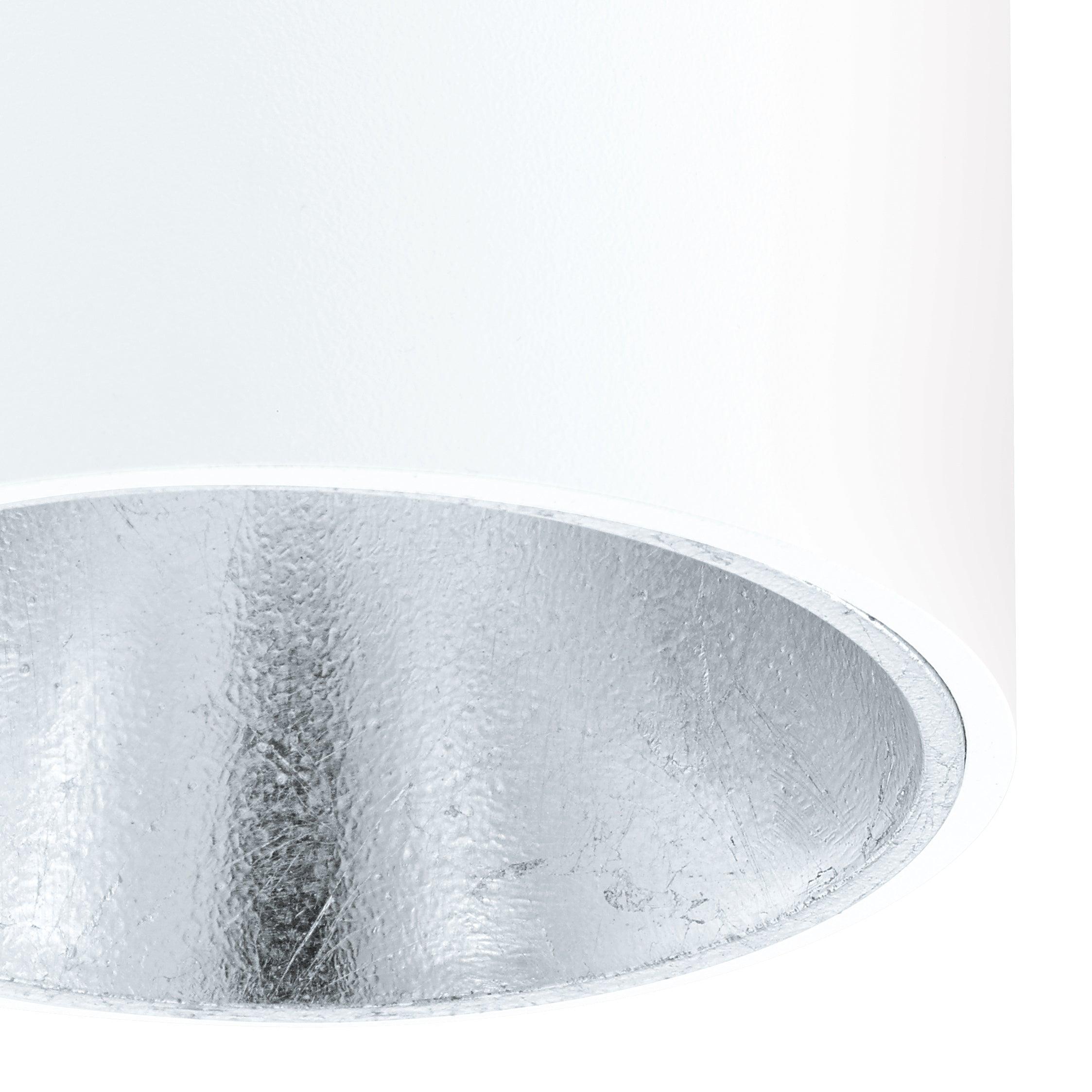 eglo polasso flush led white silver cylinder ceiling light kitchen lighting