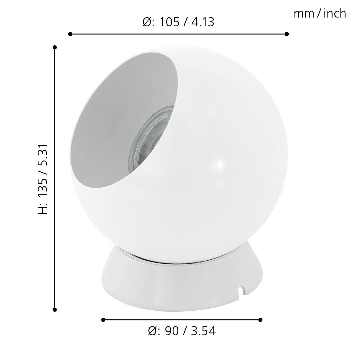 eglo petto 1 white spherical table lamp Kitchen Lighting Close Up