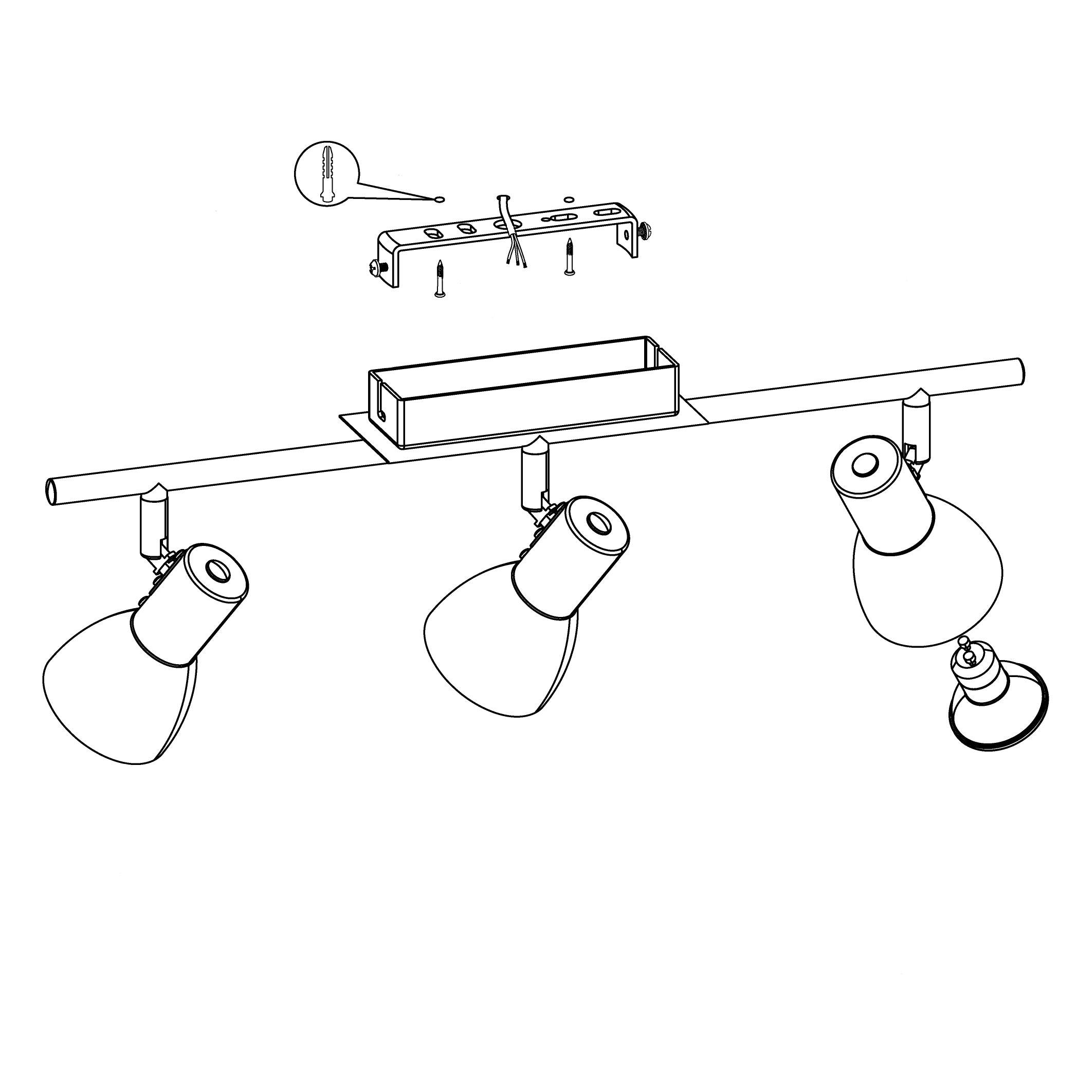 eglo barnham copper black 3 light bar spotlight kitchen lighting