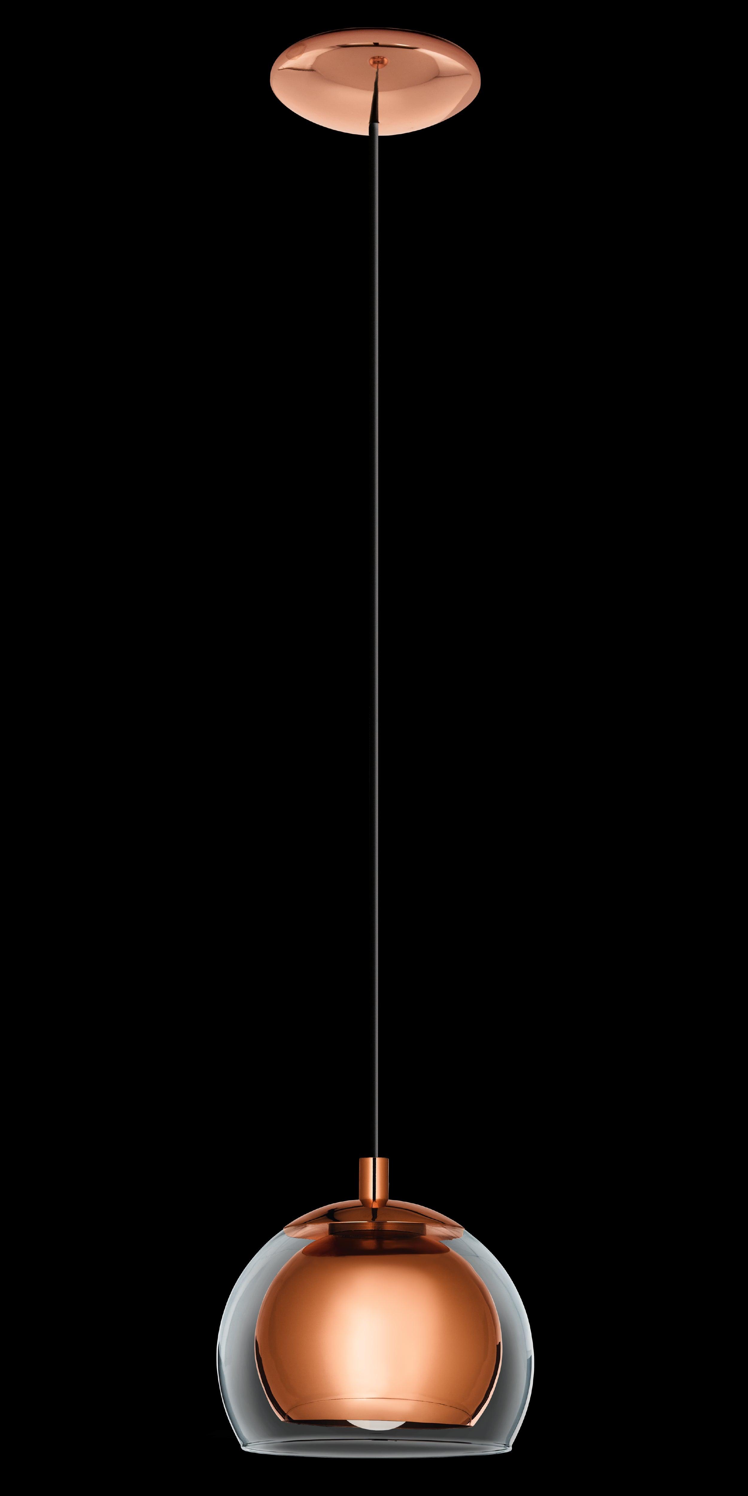 eglo rocamar clear glass copper ceiling pendant living room image