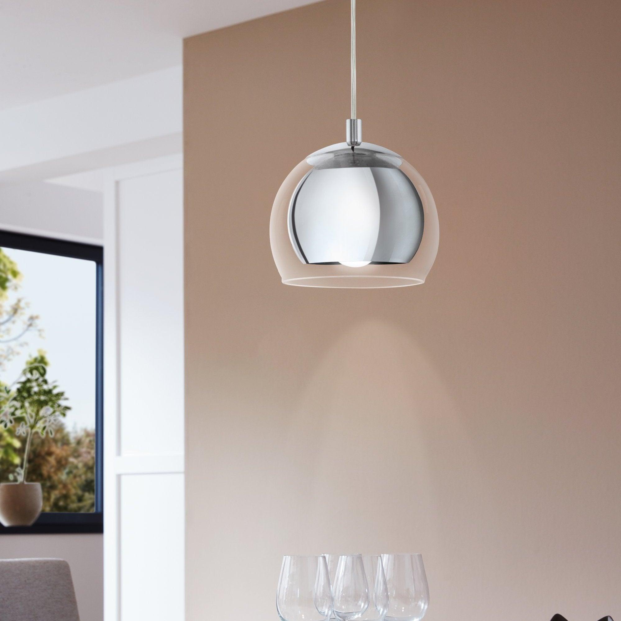 eglo rocamar clear glass chrome ceiling pendant