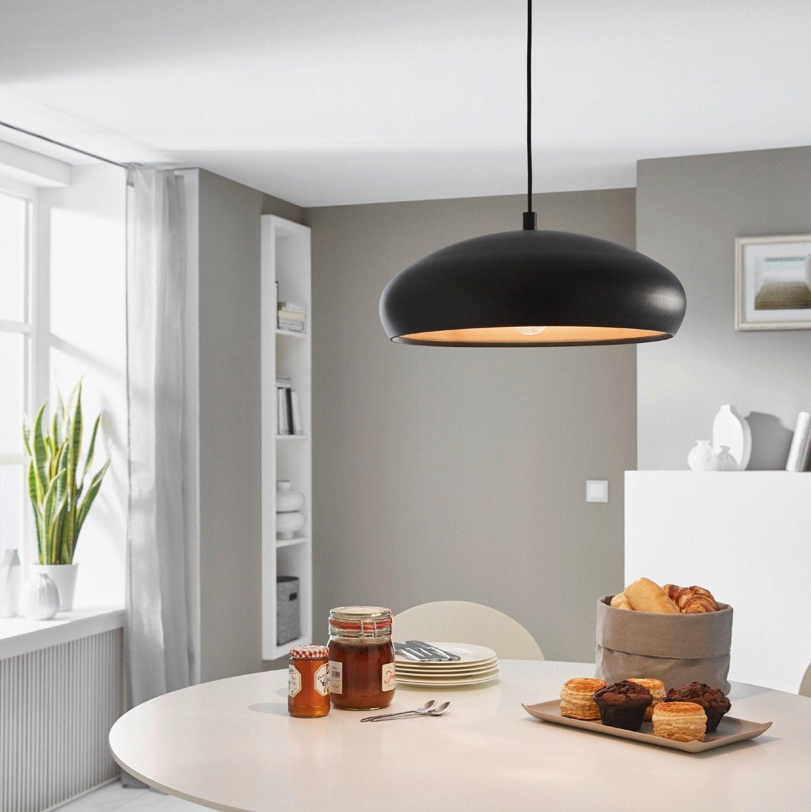 eglo mogano 1 black metal copper ceiling pendant