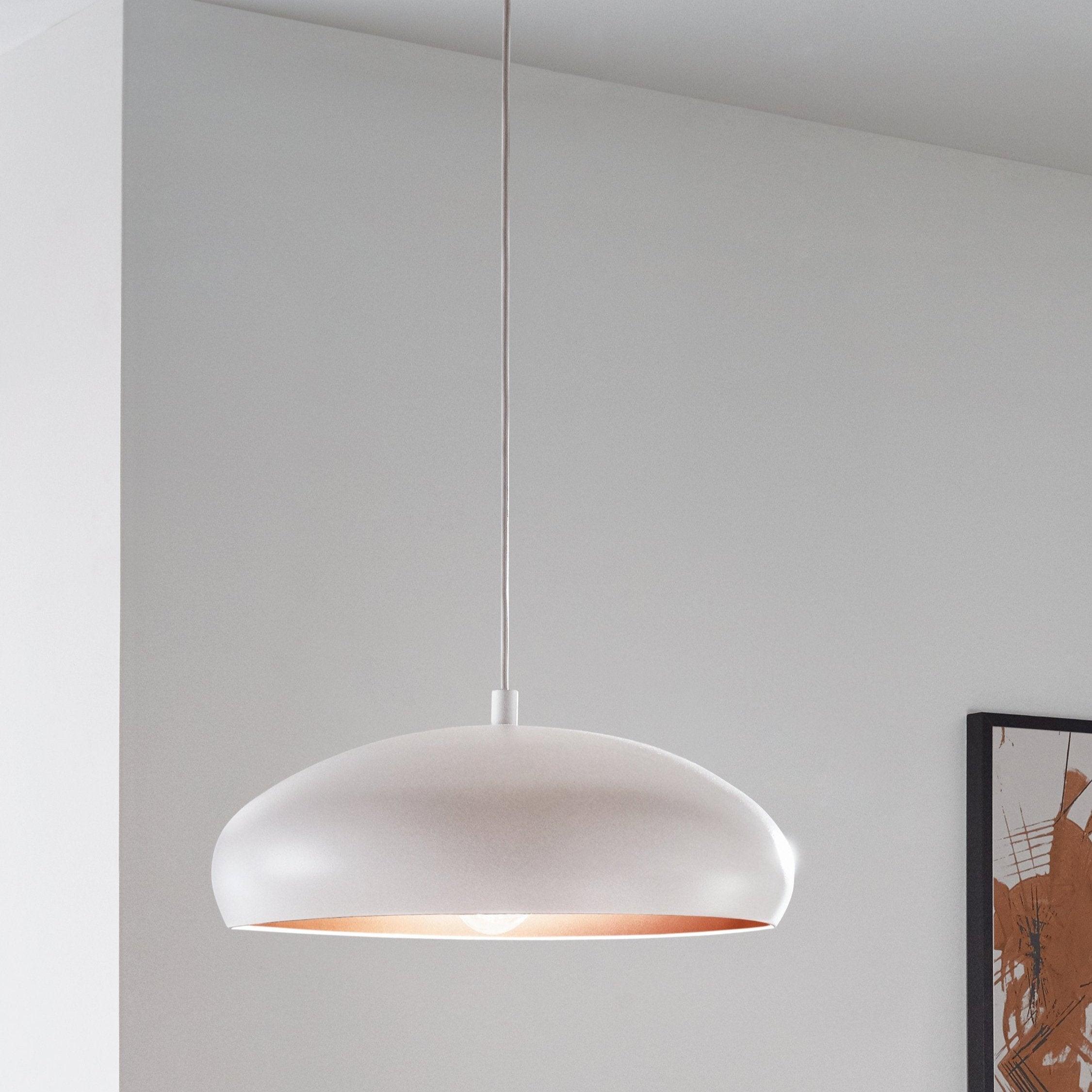 eglo mogano 1 white metal copper ceiling pendant living room image