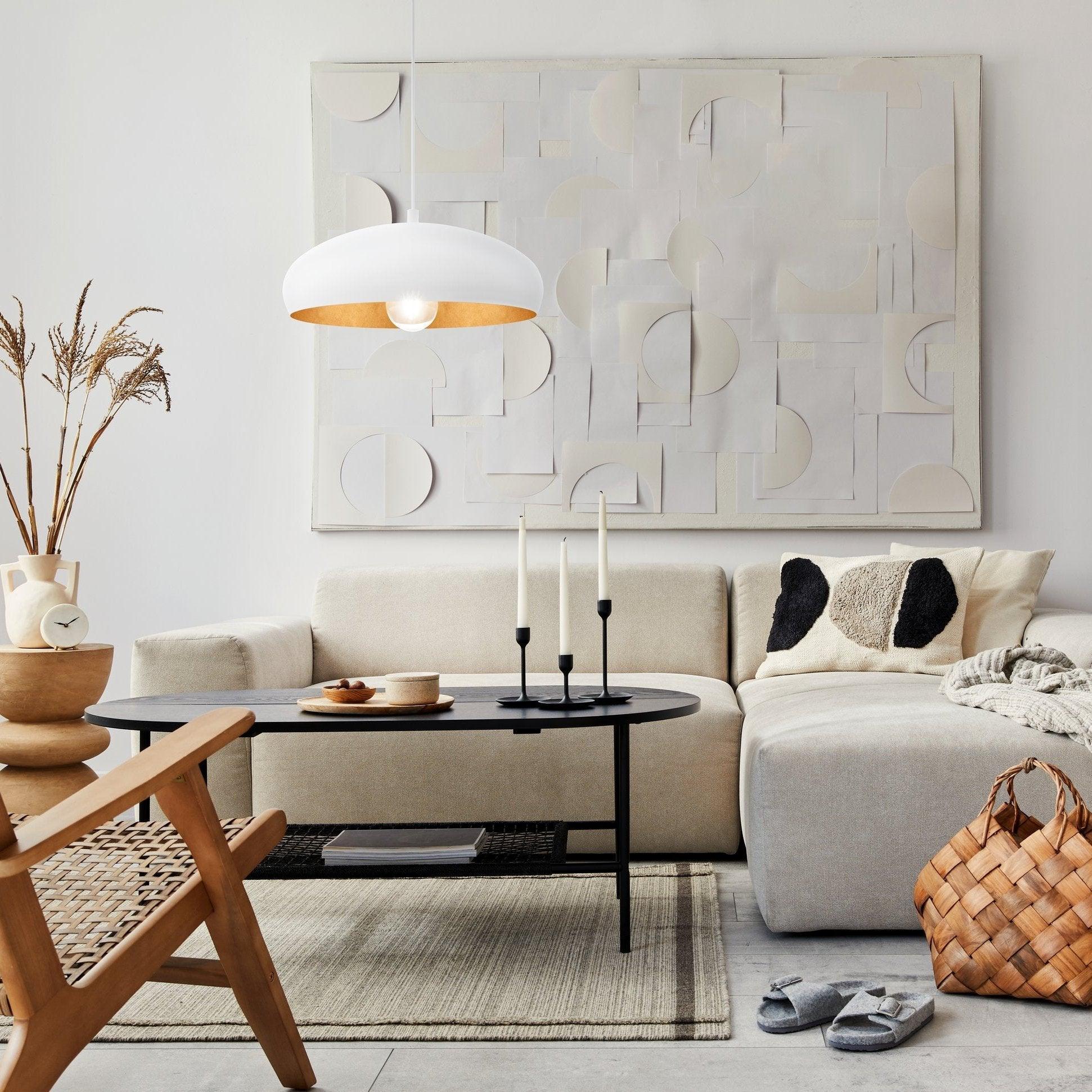 eglo mogano 1 white metal copper ceiling pendant