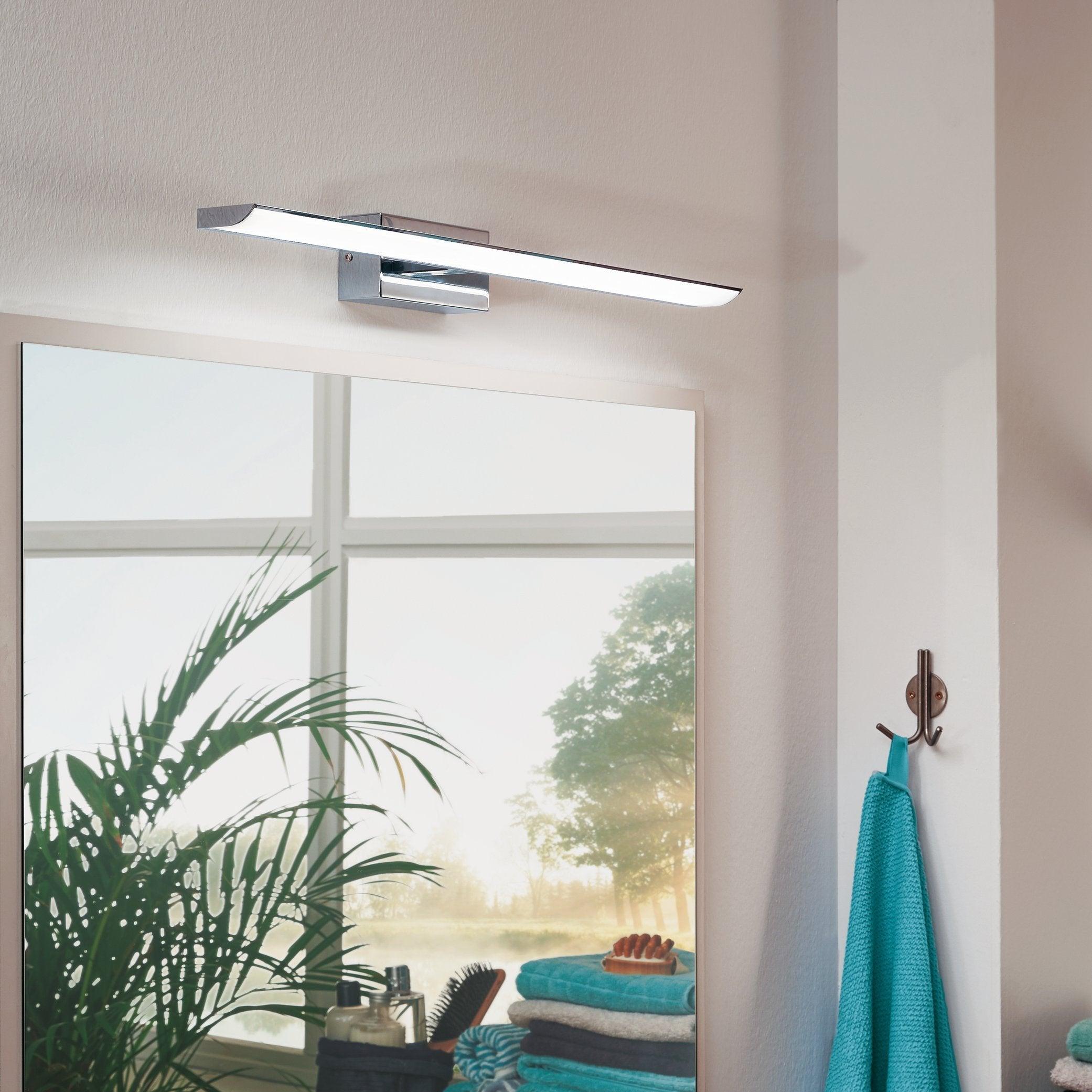 eglo tabiano ip20 led chrome bathroom wall mirror 60 5cm
