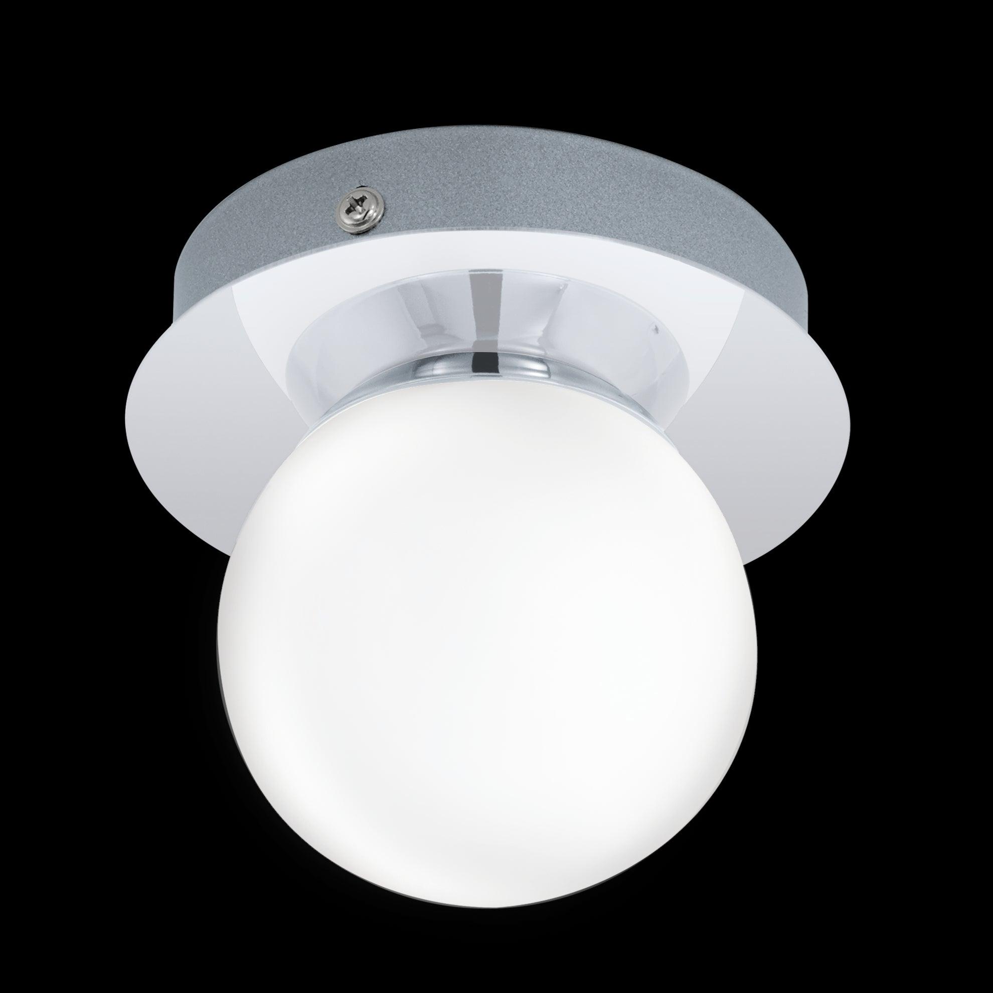 eglo mosiano ip44 chrome opal glass bathroom wall light