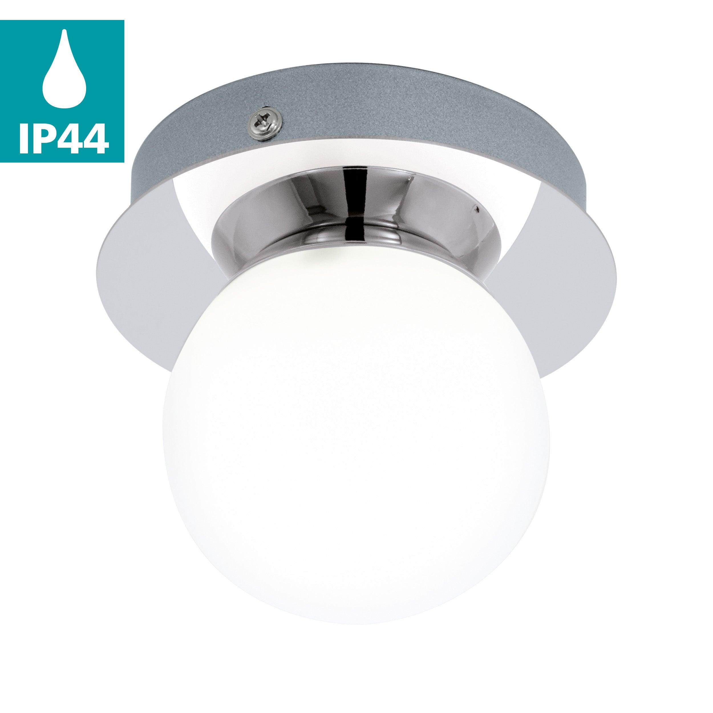 eglo mosiano ip44 chrome opal glass bathroom wall light living room image