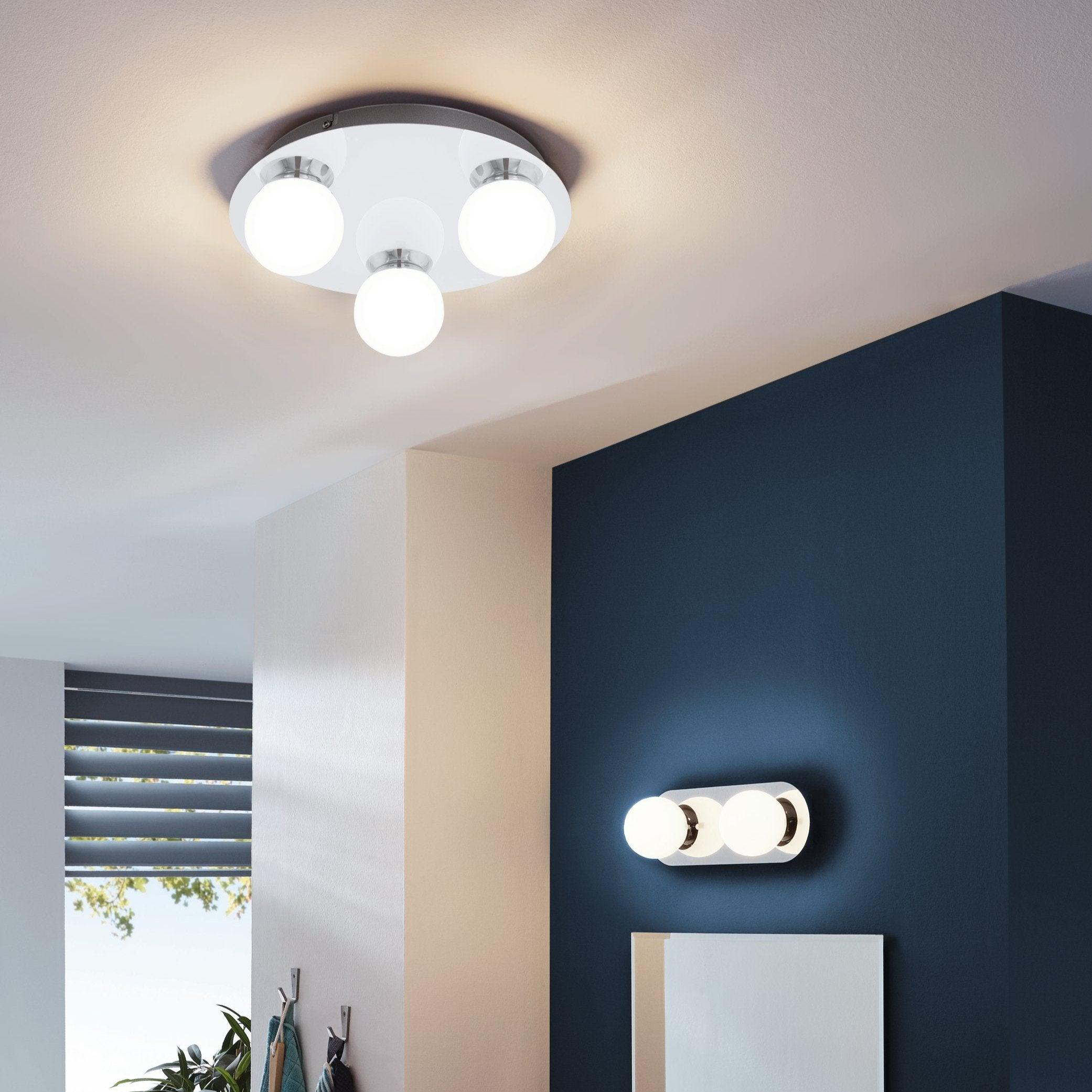 eglo mosiano ip44 chrome opal glass bathroom wall light Kitchen Lighting Close Up
