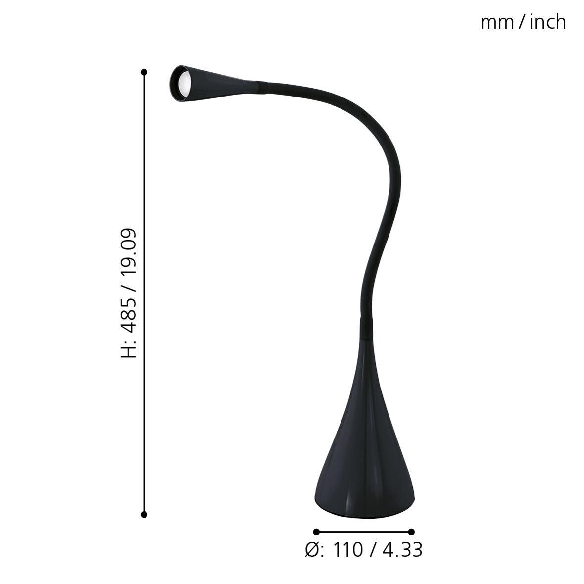 eglo snapora black led touch desk lamp kitchen lighting