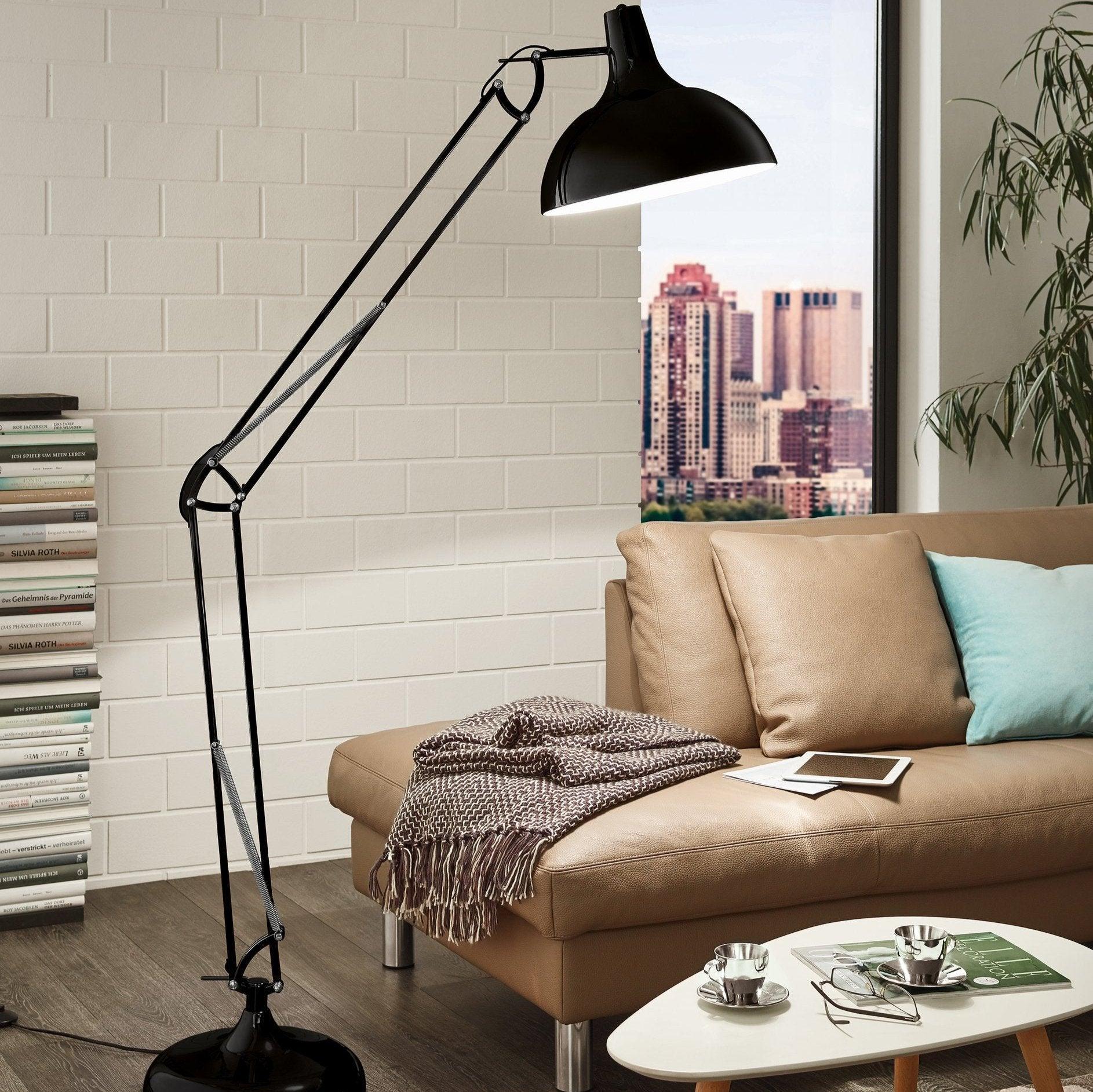 eglo borgillio adjustable black metal floor lamp