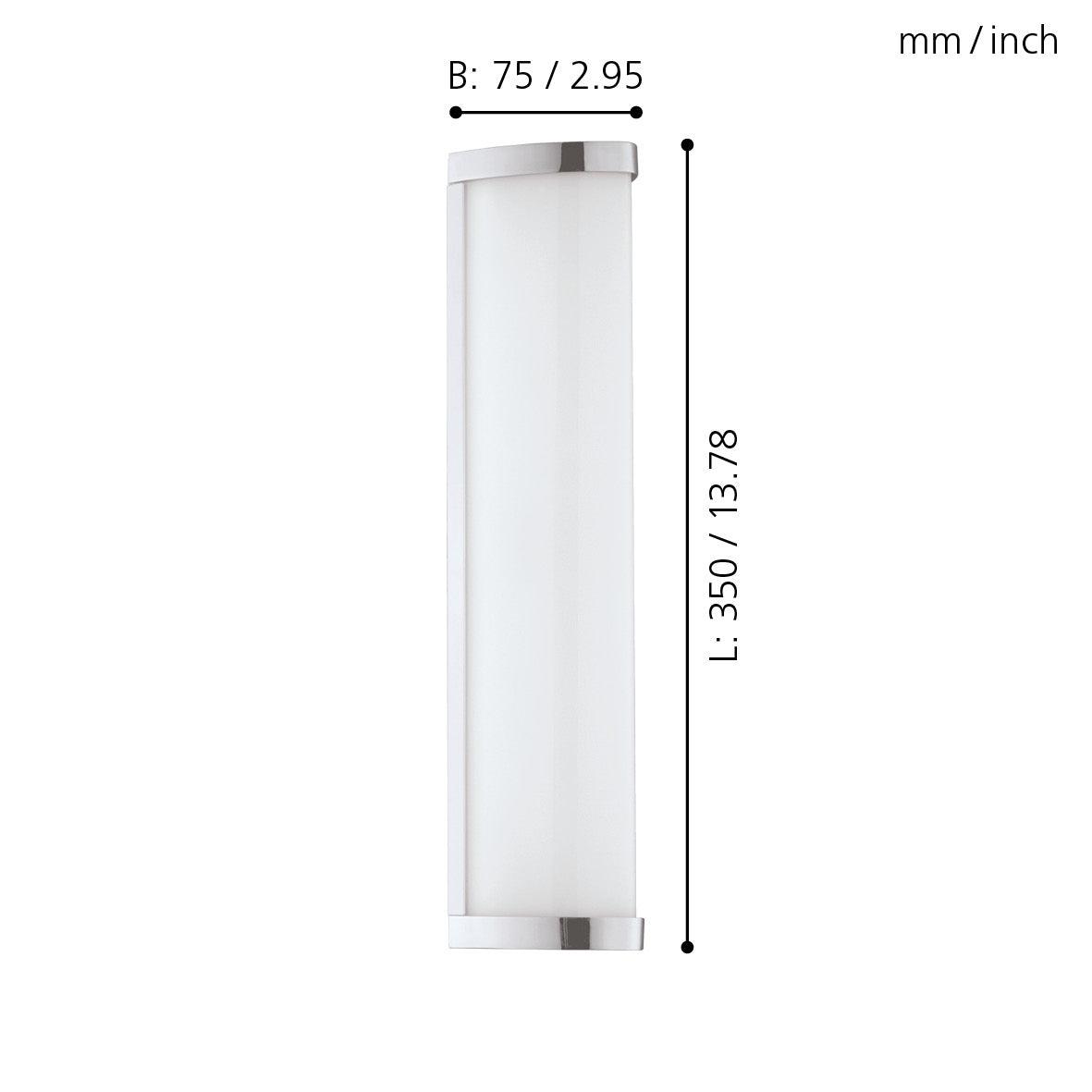 eglo gita 2 ip44 chrome bathroom led wall light 35cm living room image