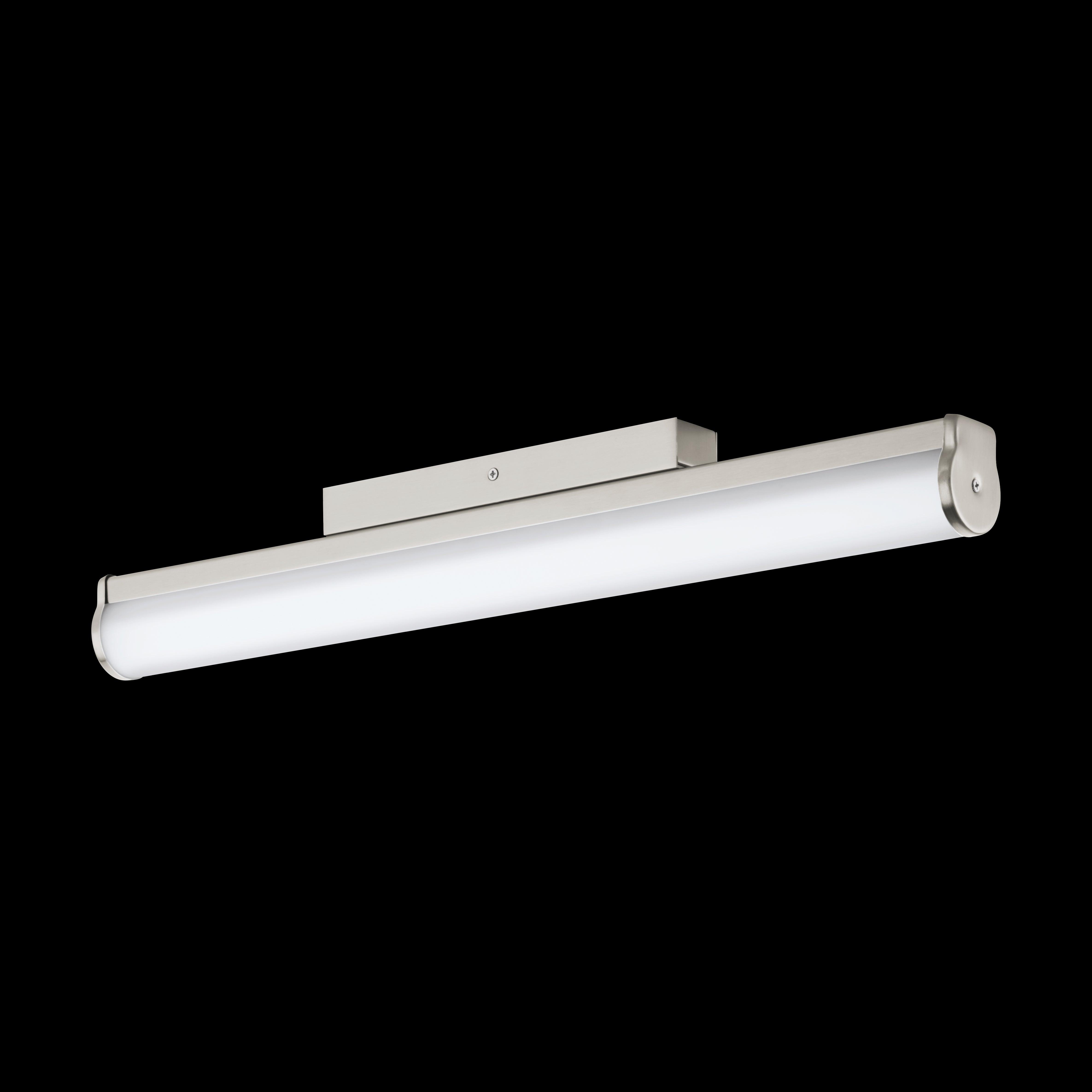 eglo calnova bathroom nickel glass 60cm tube wall light ip44 living room image