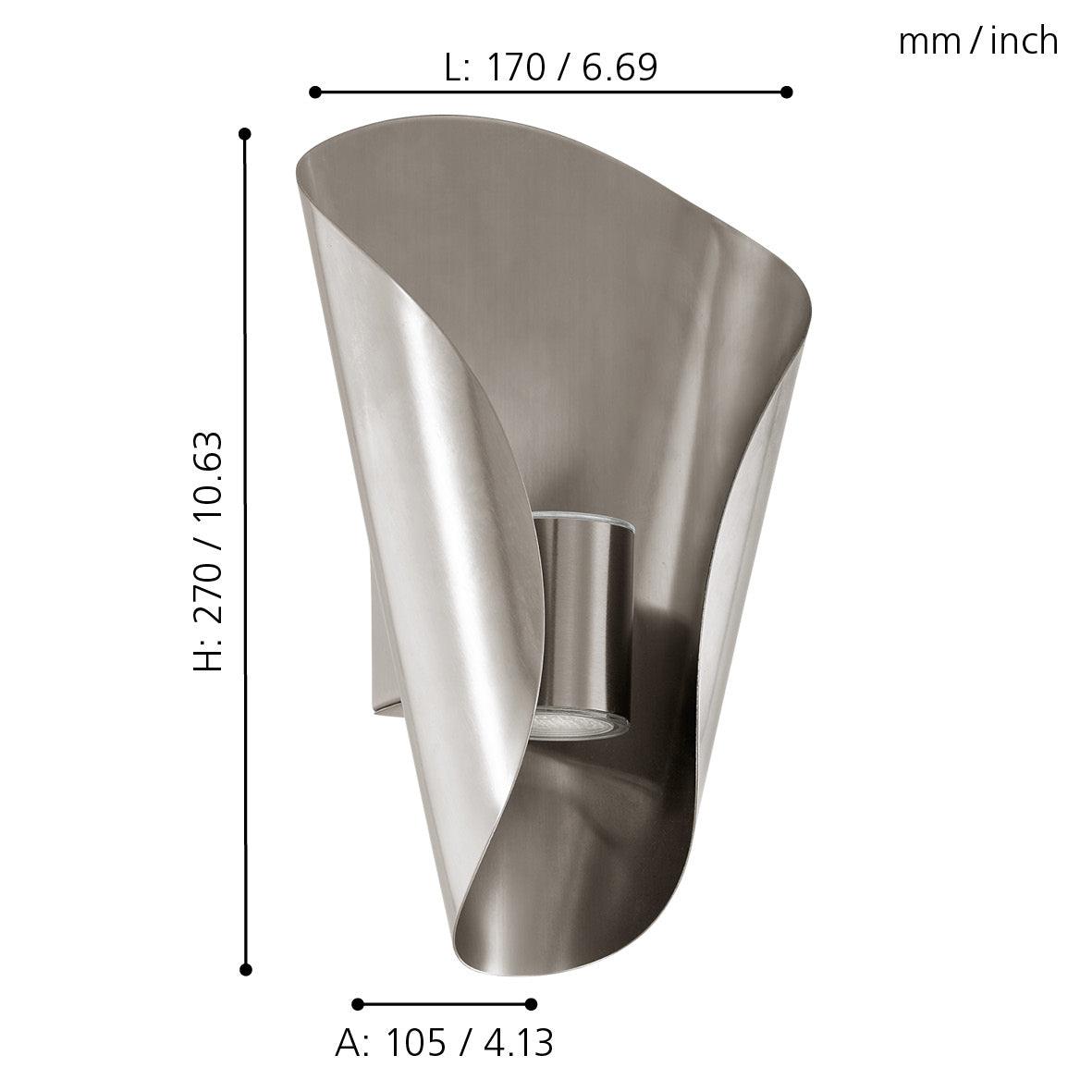 eglo bosaro ip44 stainless steel outdoor wall light kitchen lighting