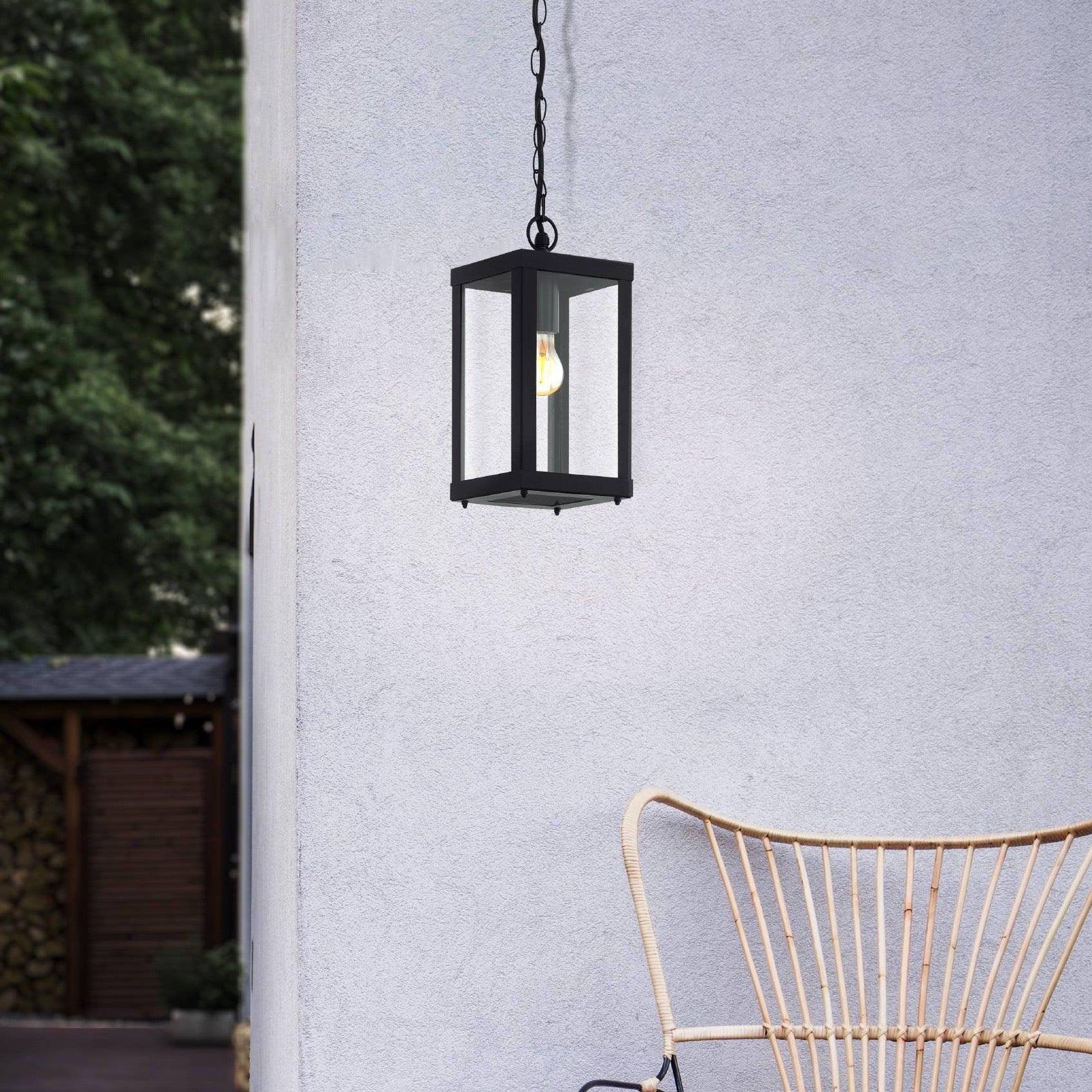 eglo alamonte 1 outdoor black metal framed ceiling pendant