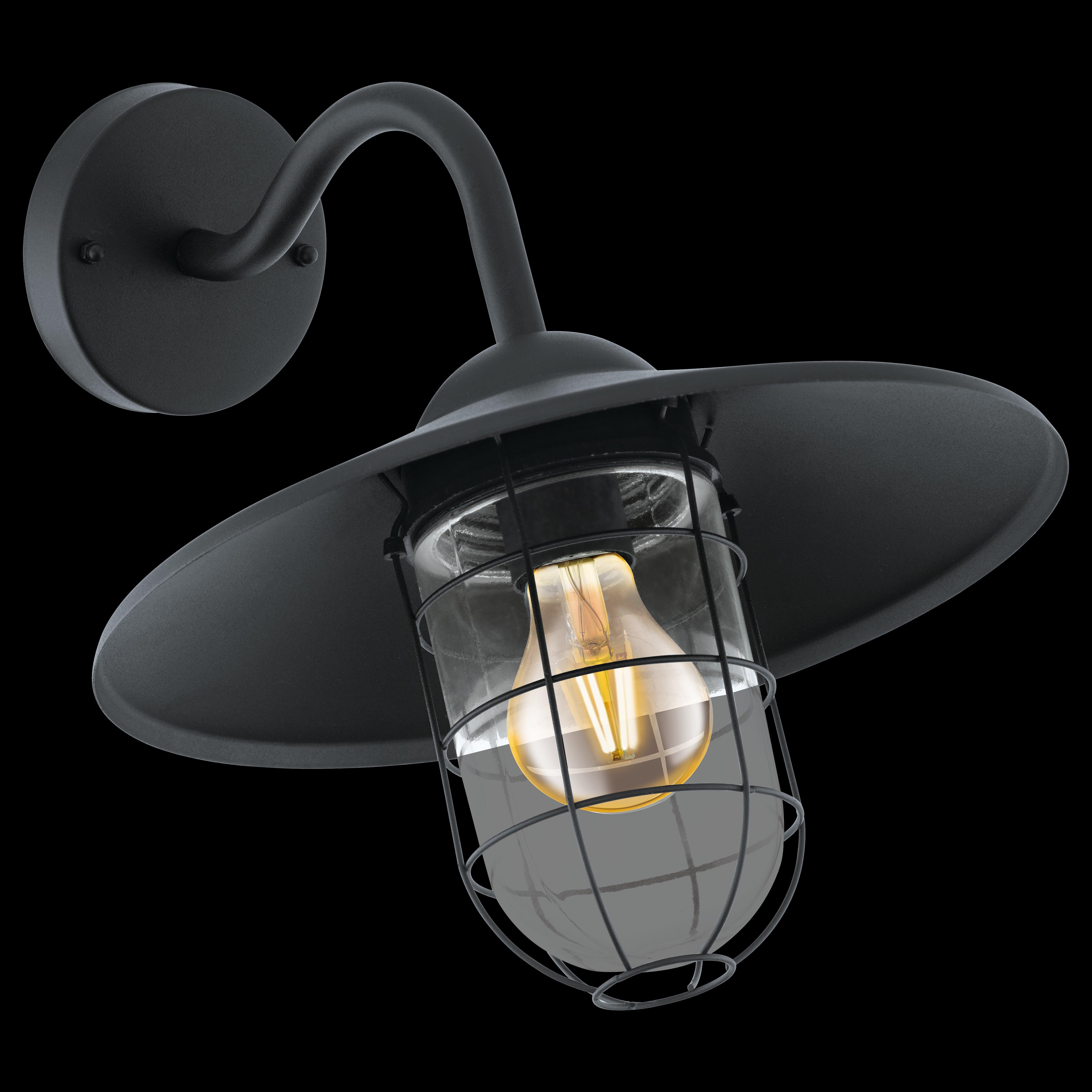 eglo melgoa black ip44 outdoor wall light living room image