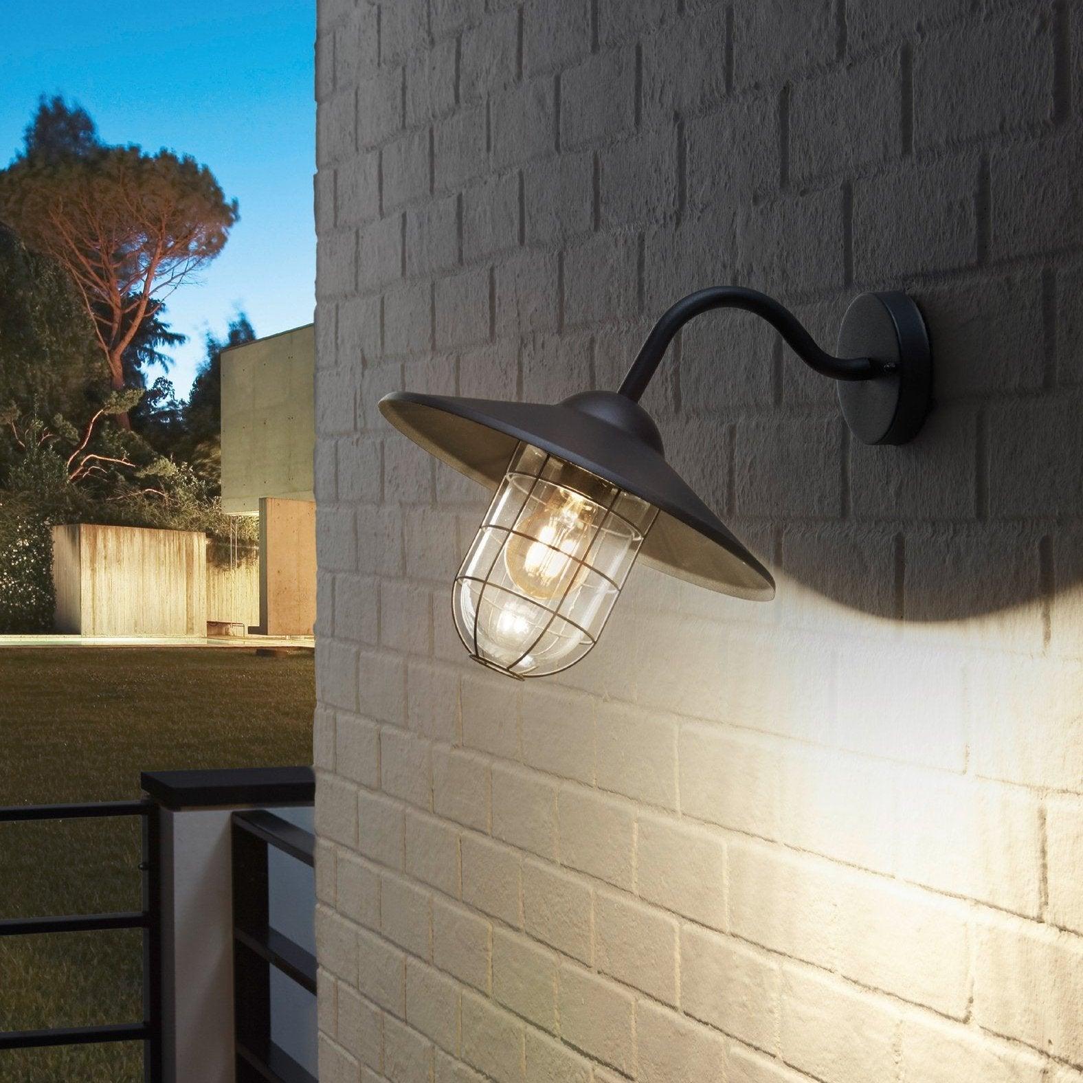 eglo melgoa black ip44 outdoor wall light