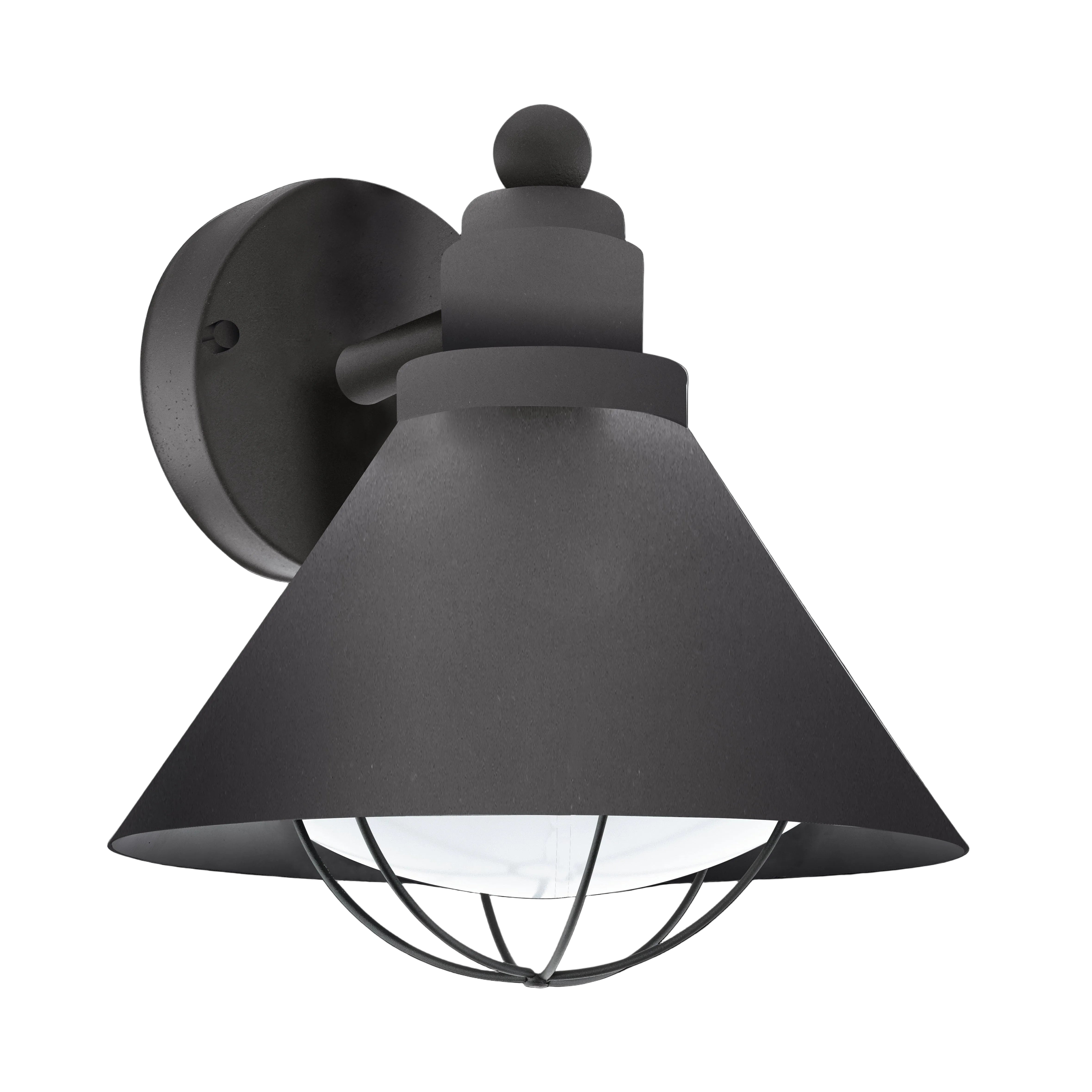 eglo barrosela black ip44 outdoor wall light