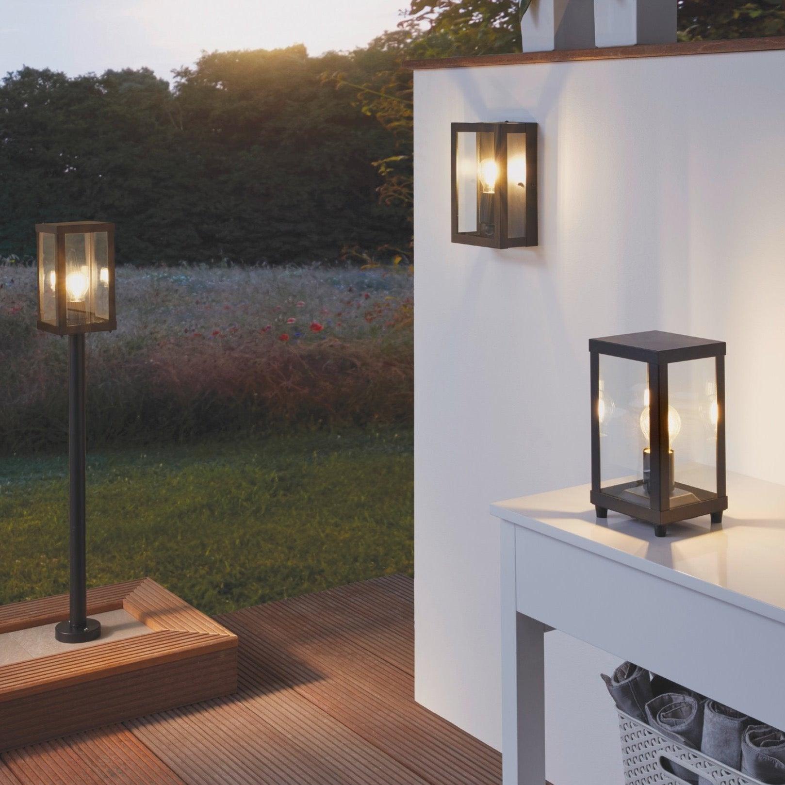 eglo alamonte 1 black ip44 outdoor wall light