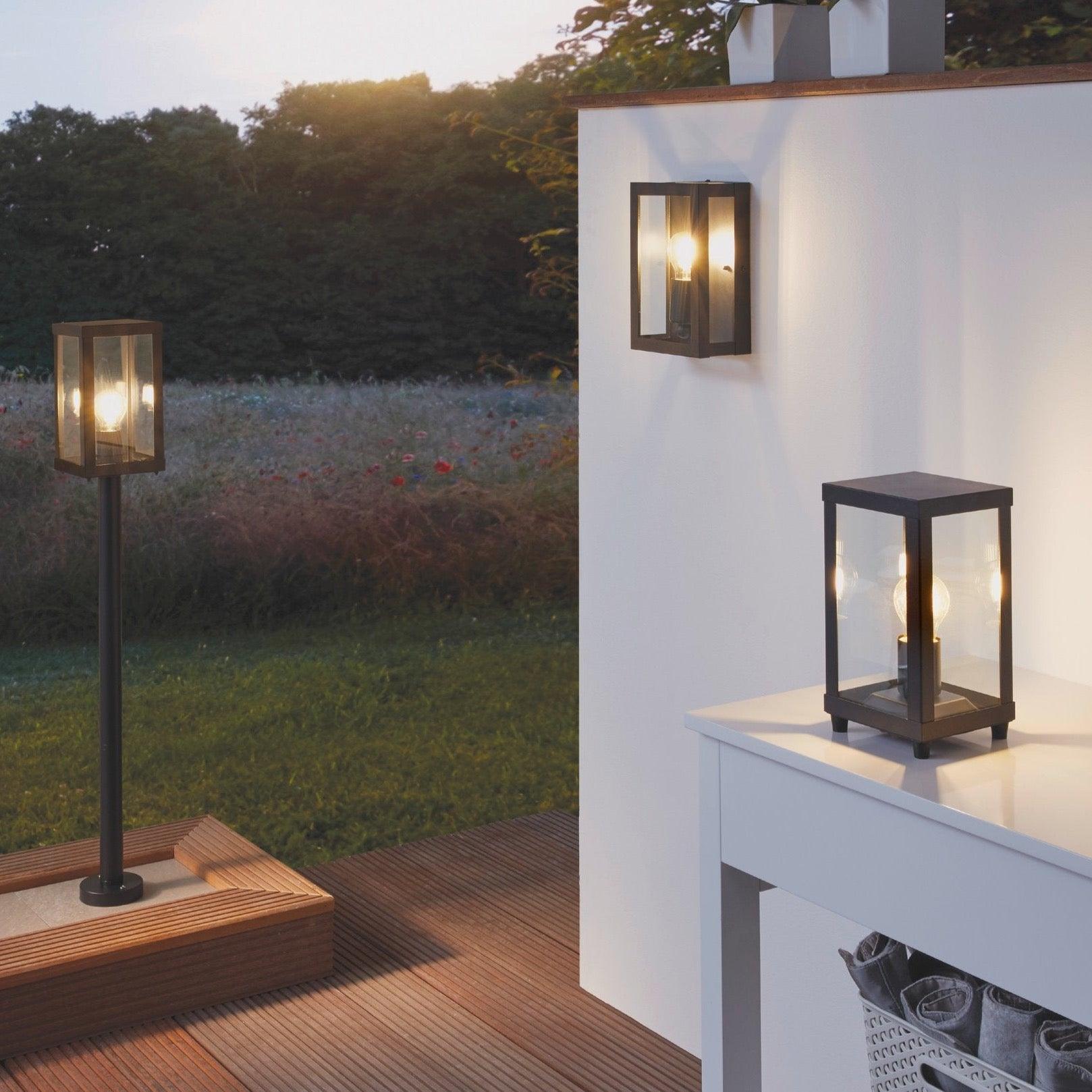 eglo alamonte 1 black post pathway outdoor ip44 light