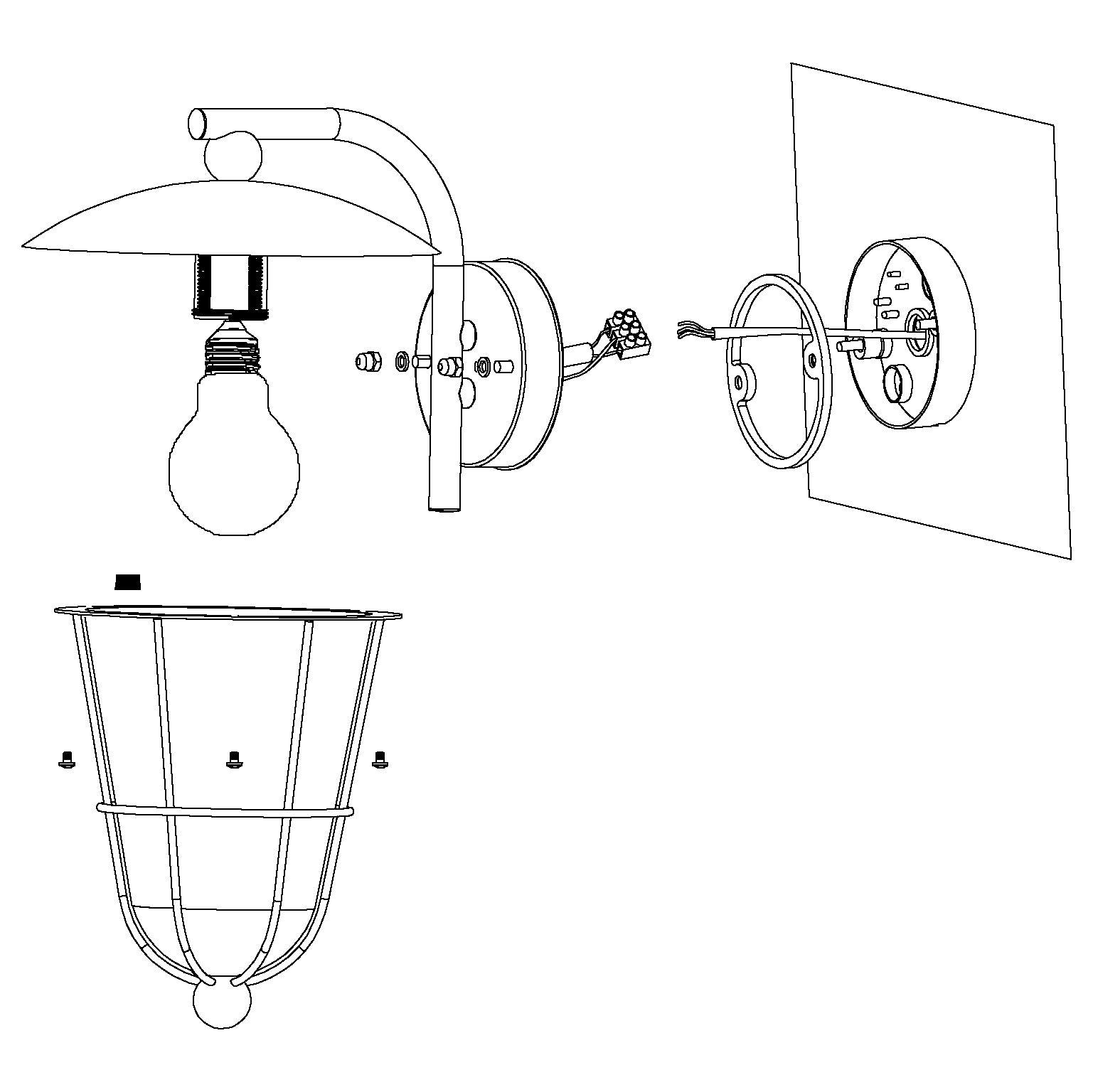 eglo pulfero black lantern ip44 outdoor wall light Kitchen Lighting Close Up