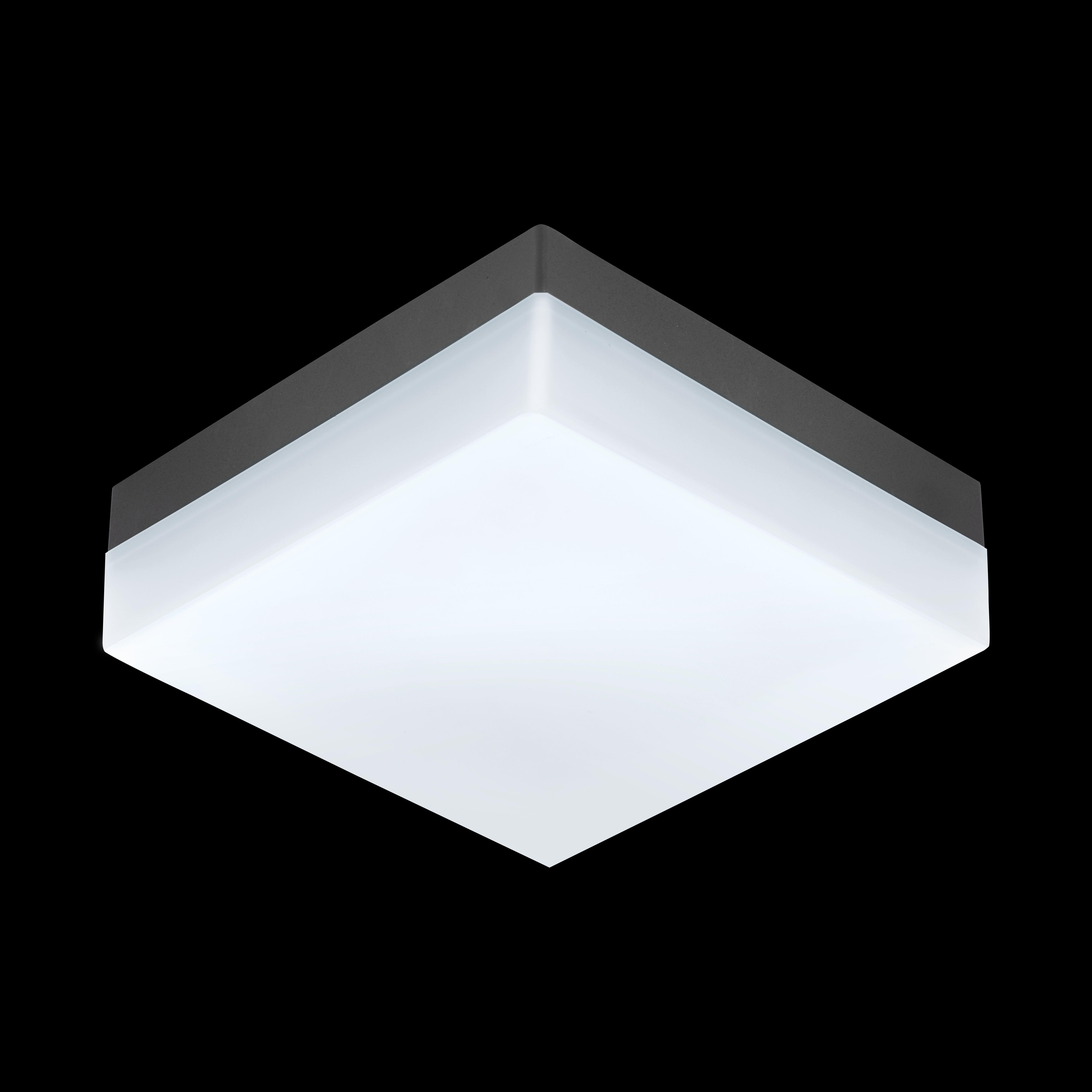 eglo sonella led grey square ip44 outdoor wall light living room close up
