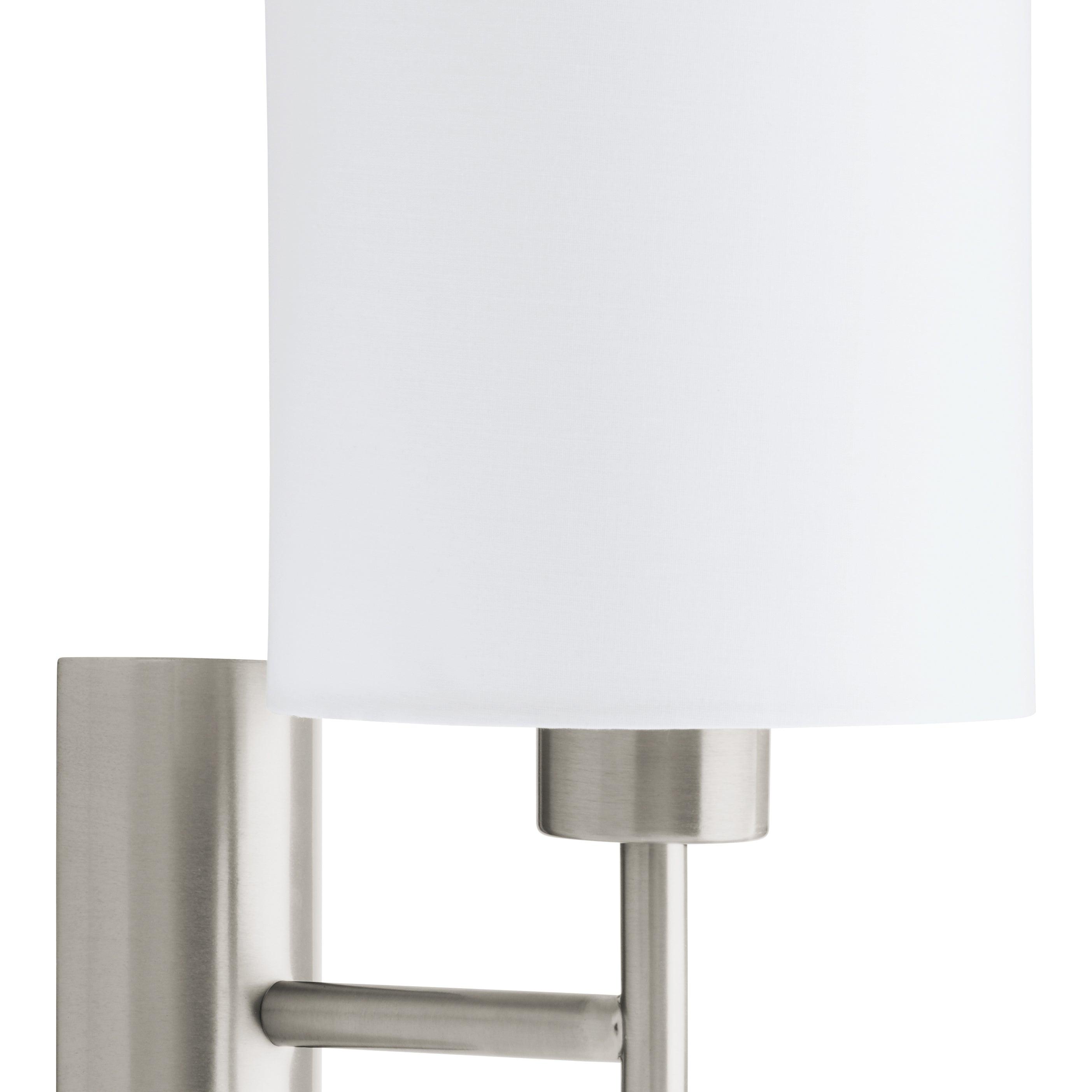 eglo pasteri nickel wall light white shade Kitchen Lighting Close Up