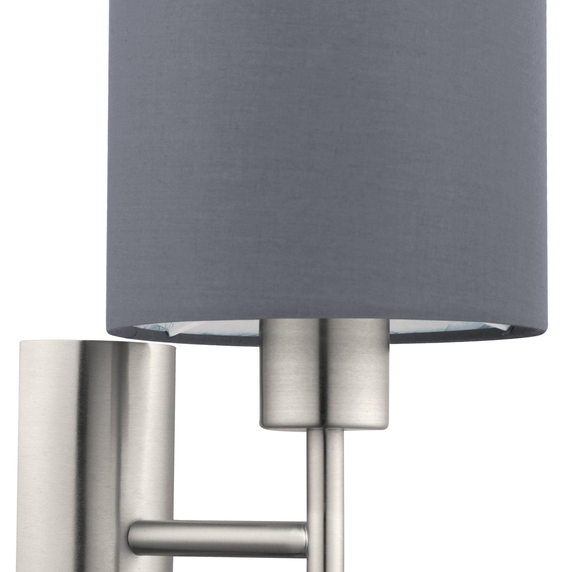 eglo pasteri nickel wall light grey shade kitchen lighting
