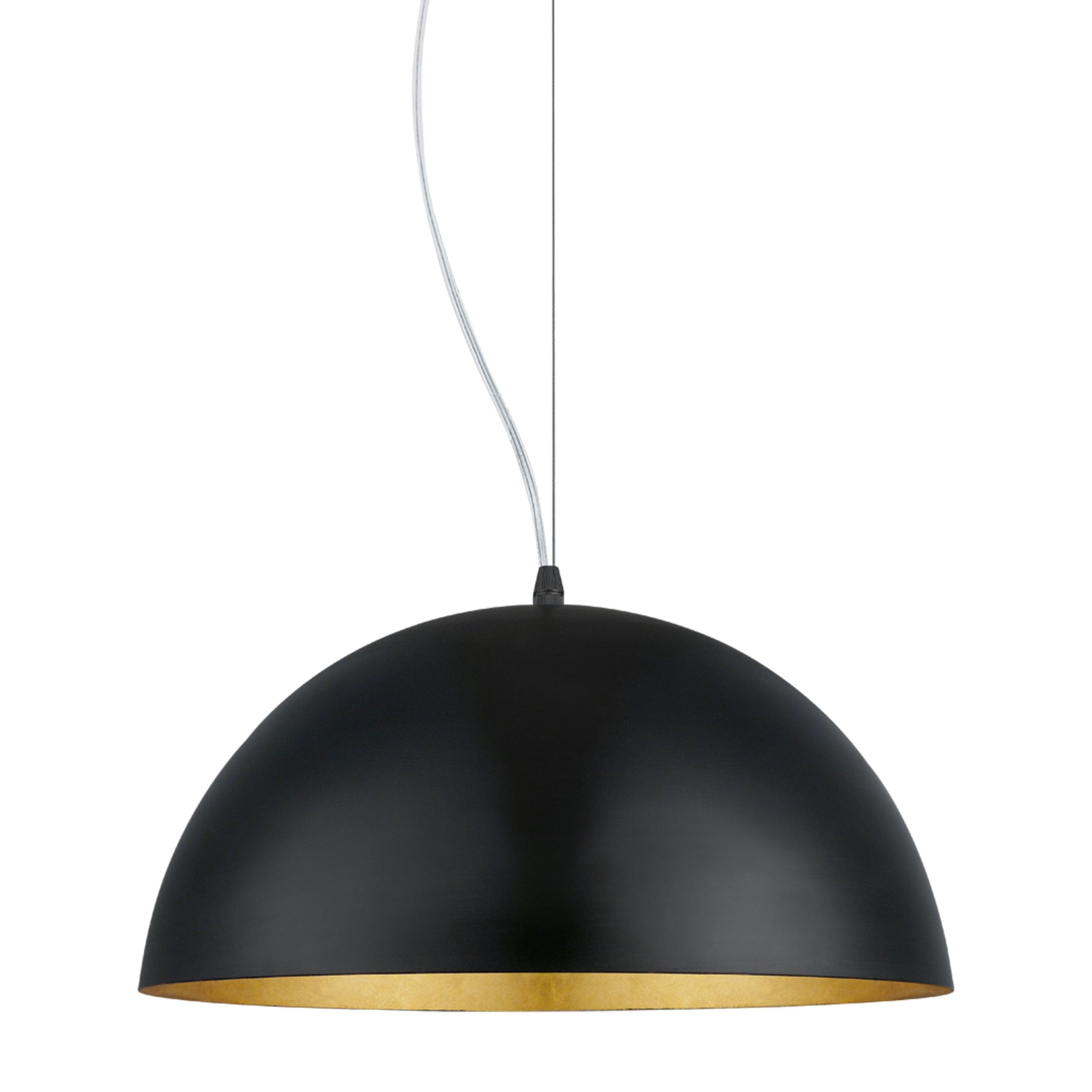 eglo gaetano 1 round black gold ceiling pendant 38cm living room image