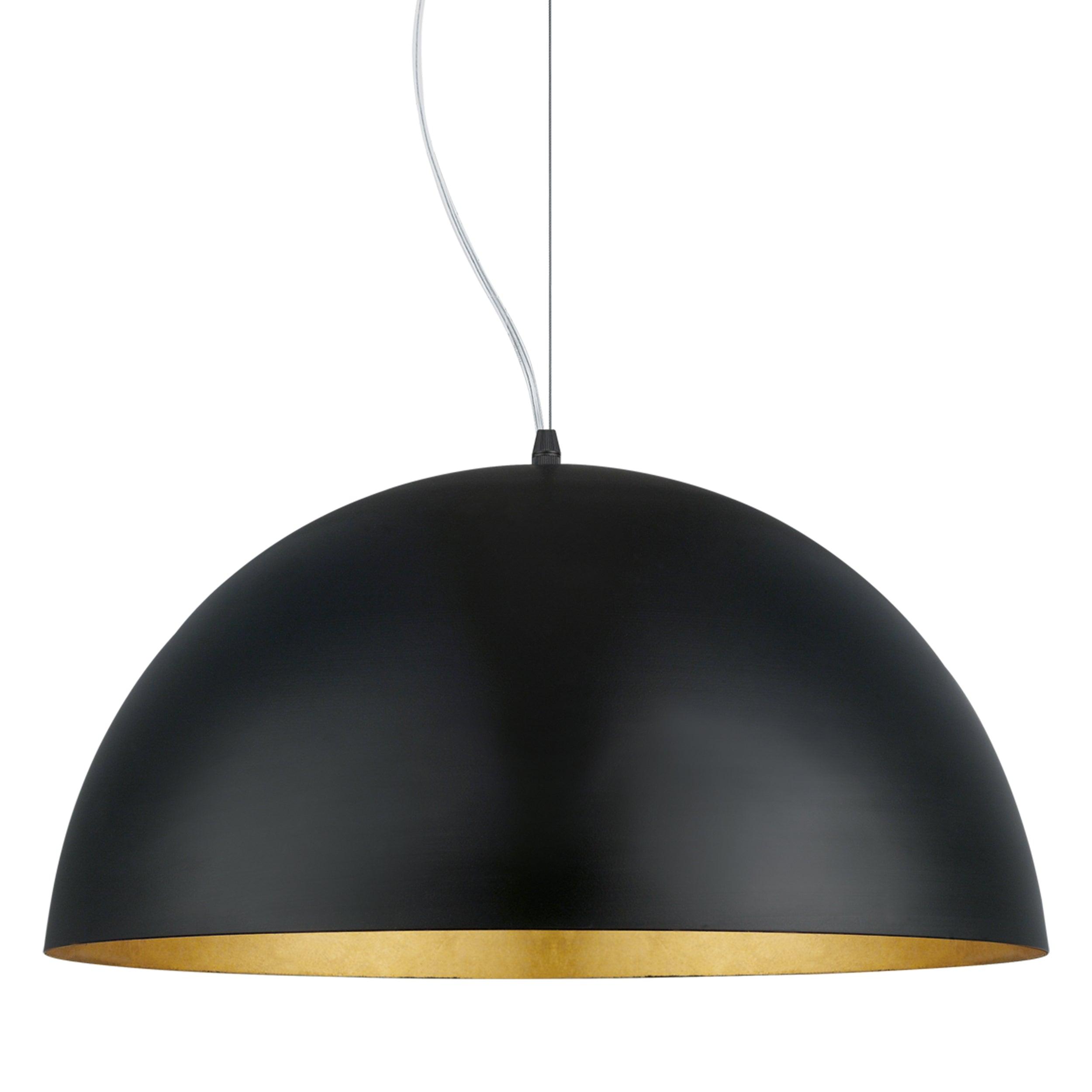 eglo gaetano 1 round black gold ceiling pendant 53cm Kitchen Lighting Close Up