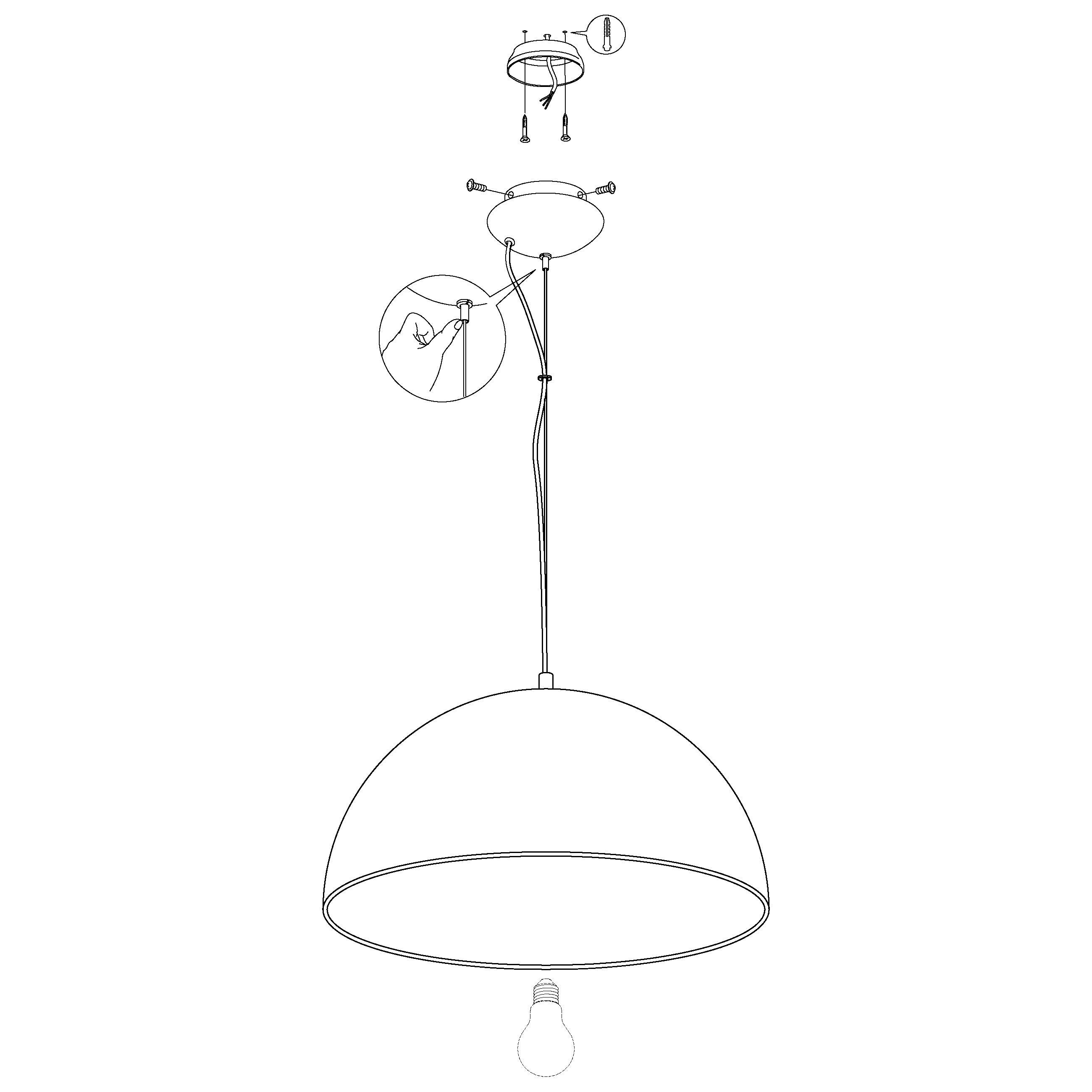 eglo gaetano 1 round black copper ceiling pendant 53cm Kitchen Lighting Close Up