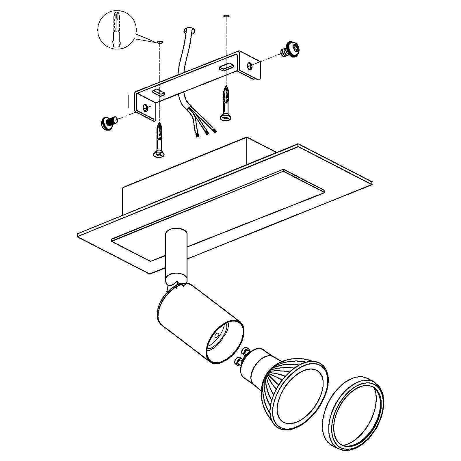 eglo sarria white chrome wall spotlight kitchen lighting