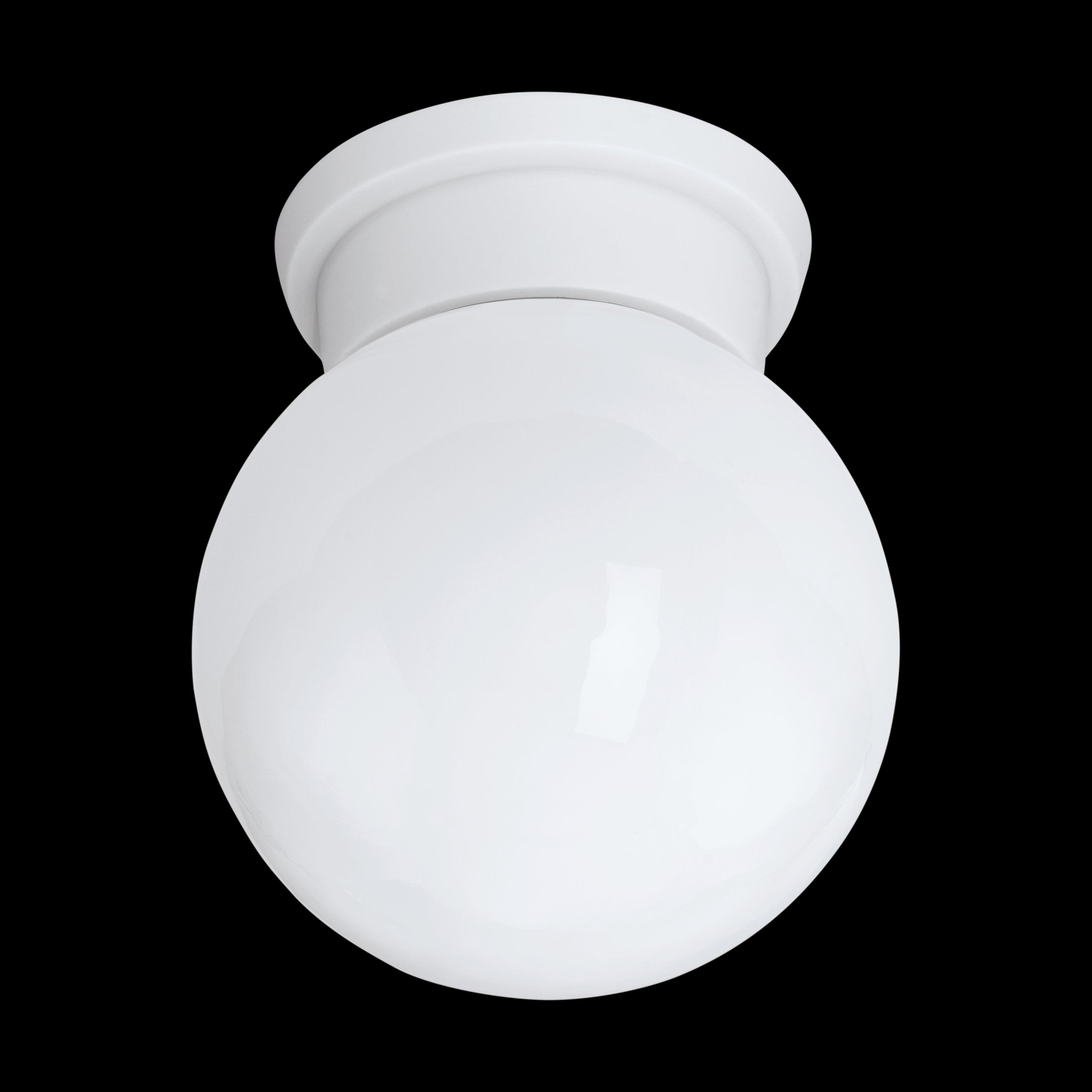 eglo durelo flush white globe glass ceiling light living room close up