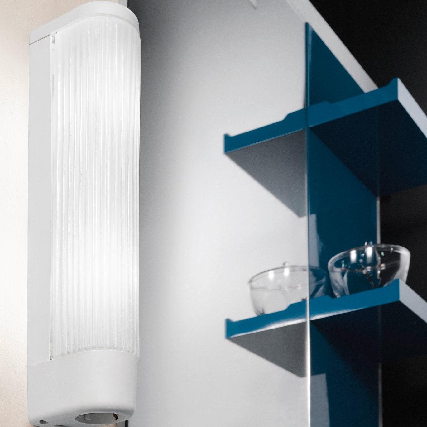 eglo bari 1 ip20 ribbed glass bathroom wall mirror light living room image