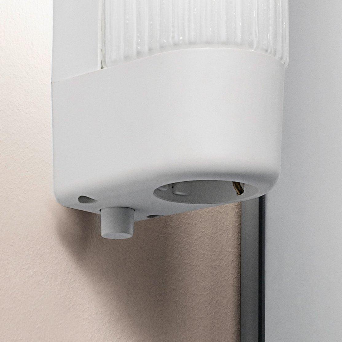 eglo bari 1 ip20 ribbed glass bathroom wall mirror light hallway lighting