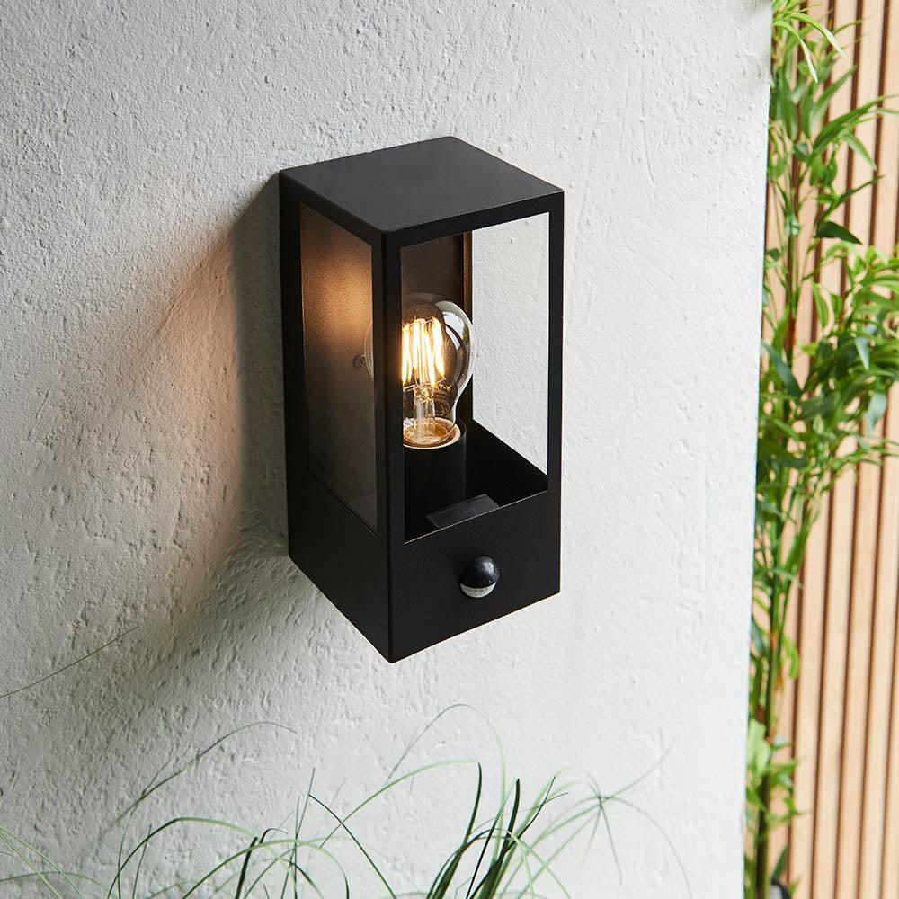 Endon Oxford Black Outdoor Wall Light With PIR Sensor-OB-180926