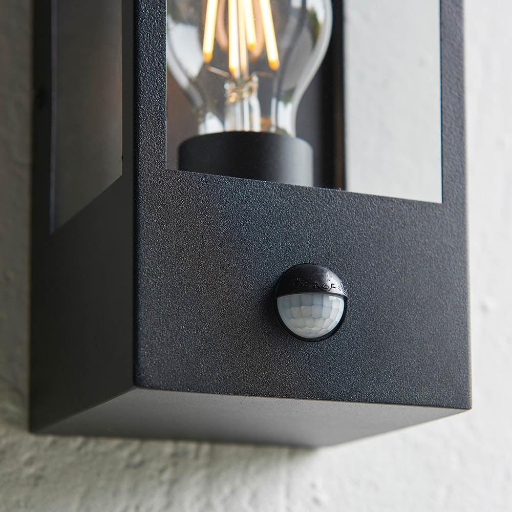 Endon Oxford Black Outdoor Wall Light With PIR Sensor-OB-180926