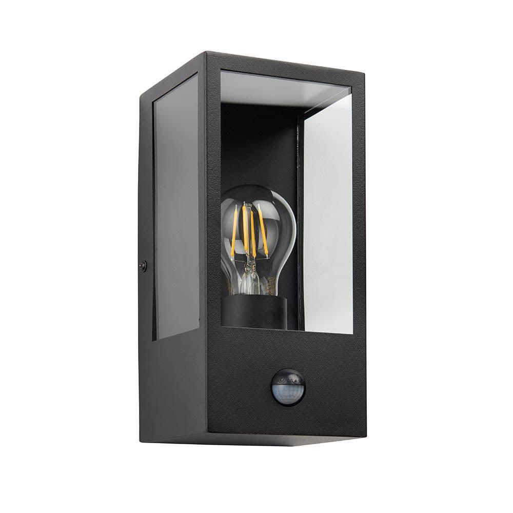 Endon Oxford Black Outdoor Wall Light With PIR Sensor-OB-180926