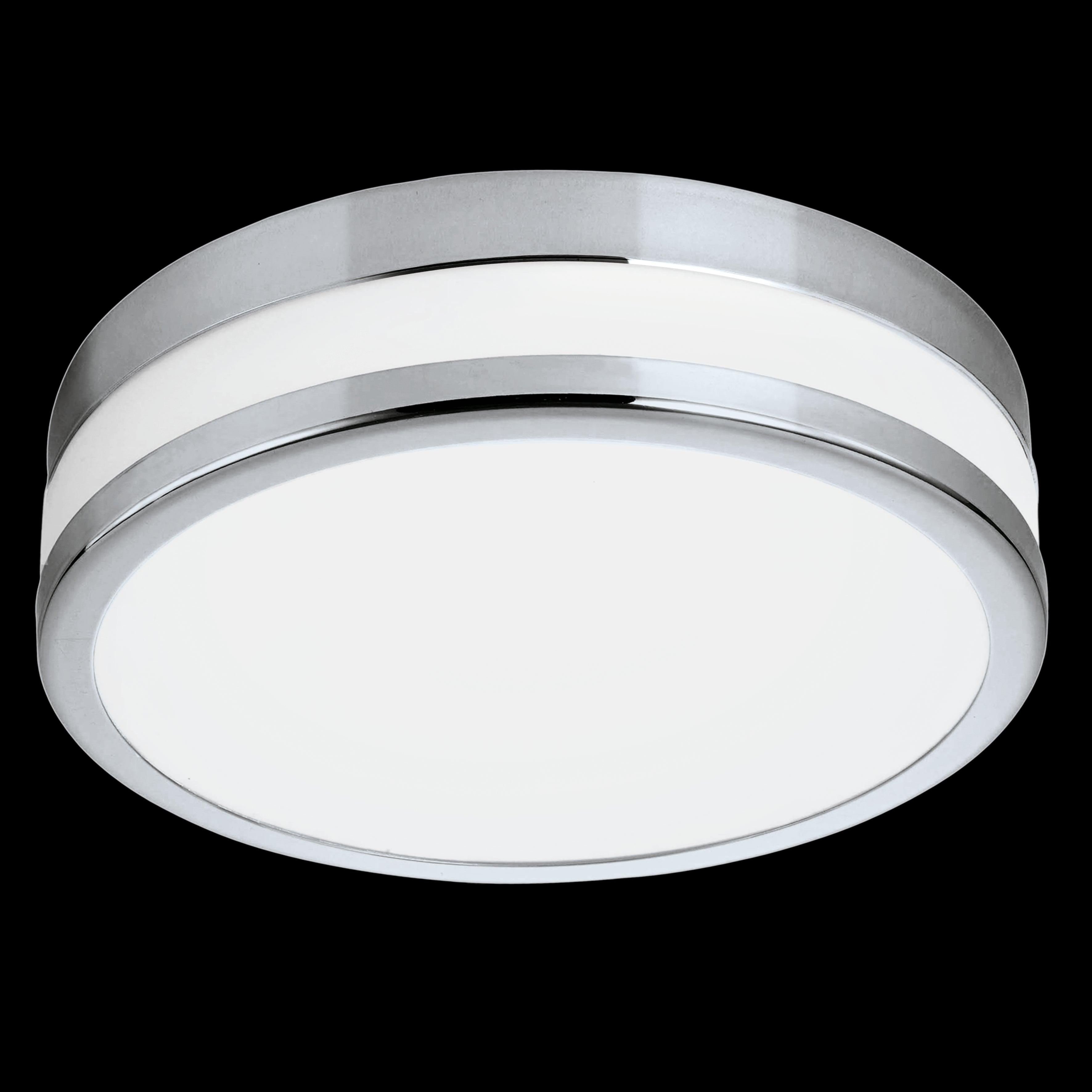 eglo led palermo round chrome ip44 bathroom ceiling flush 22 5cm living room image