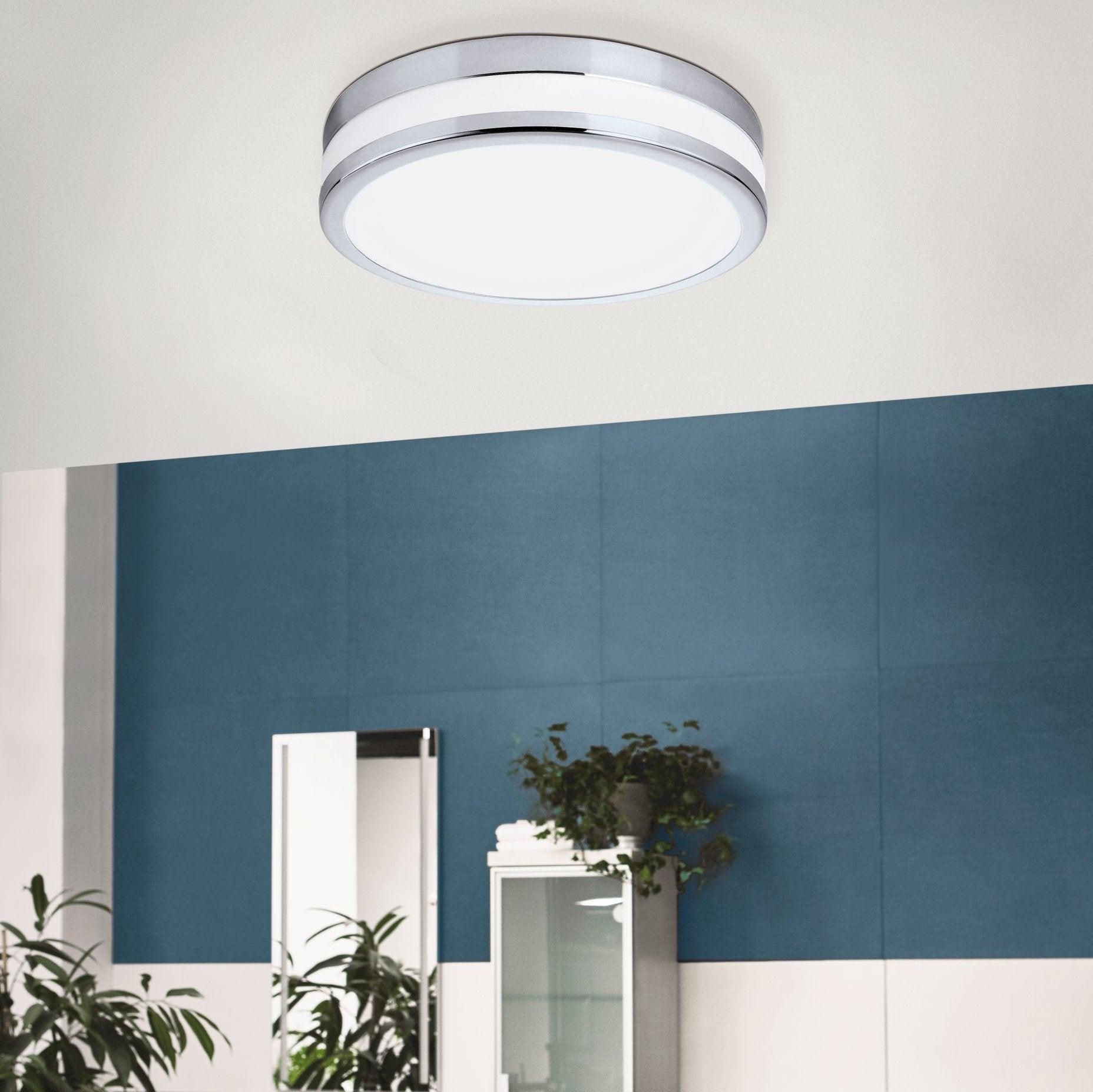eglo led palermo round chrome ip44 bathroom ceiling flush 29 5cm