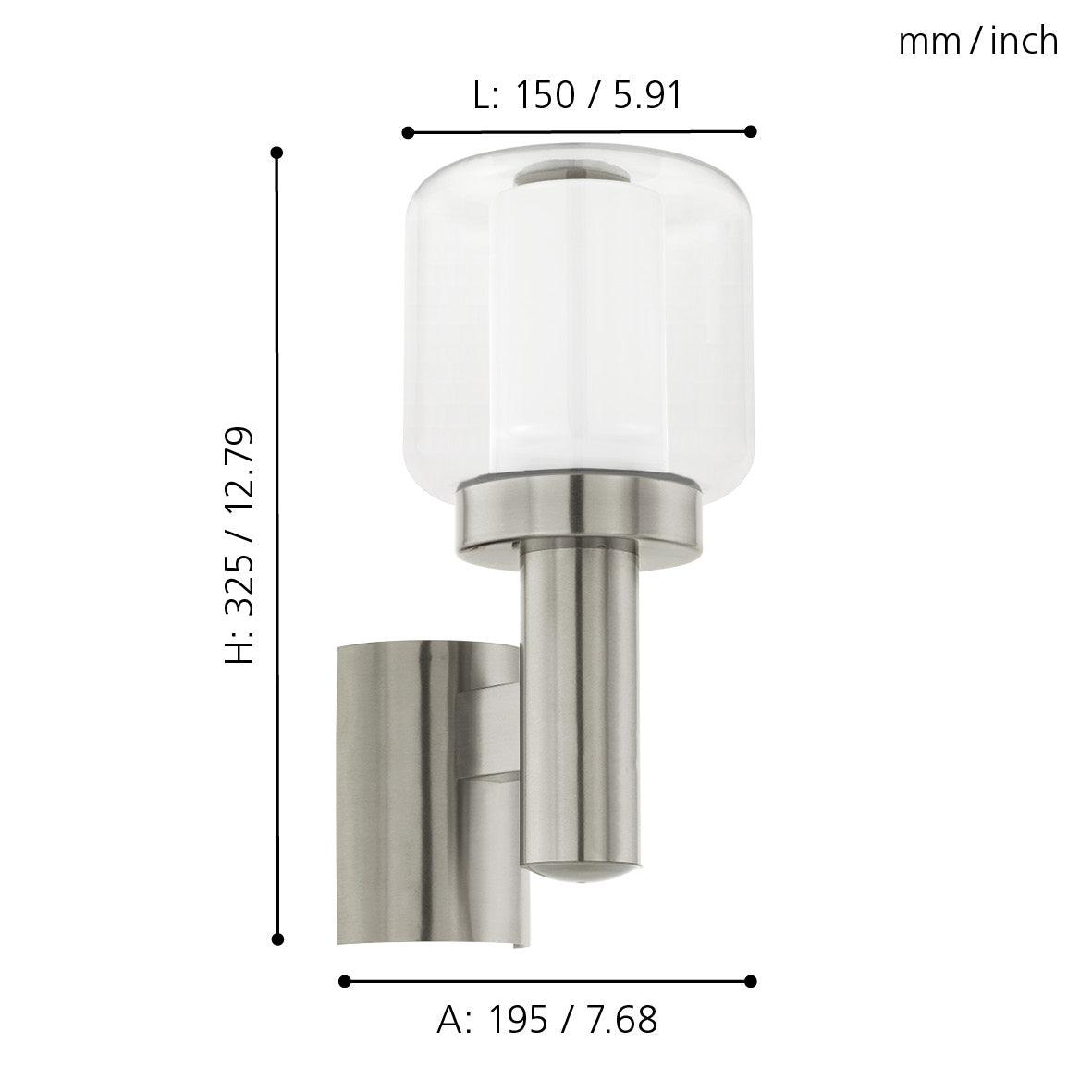 eglo poliento ip44 stainless steel outdoor wall light kitchen lighting