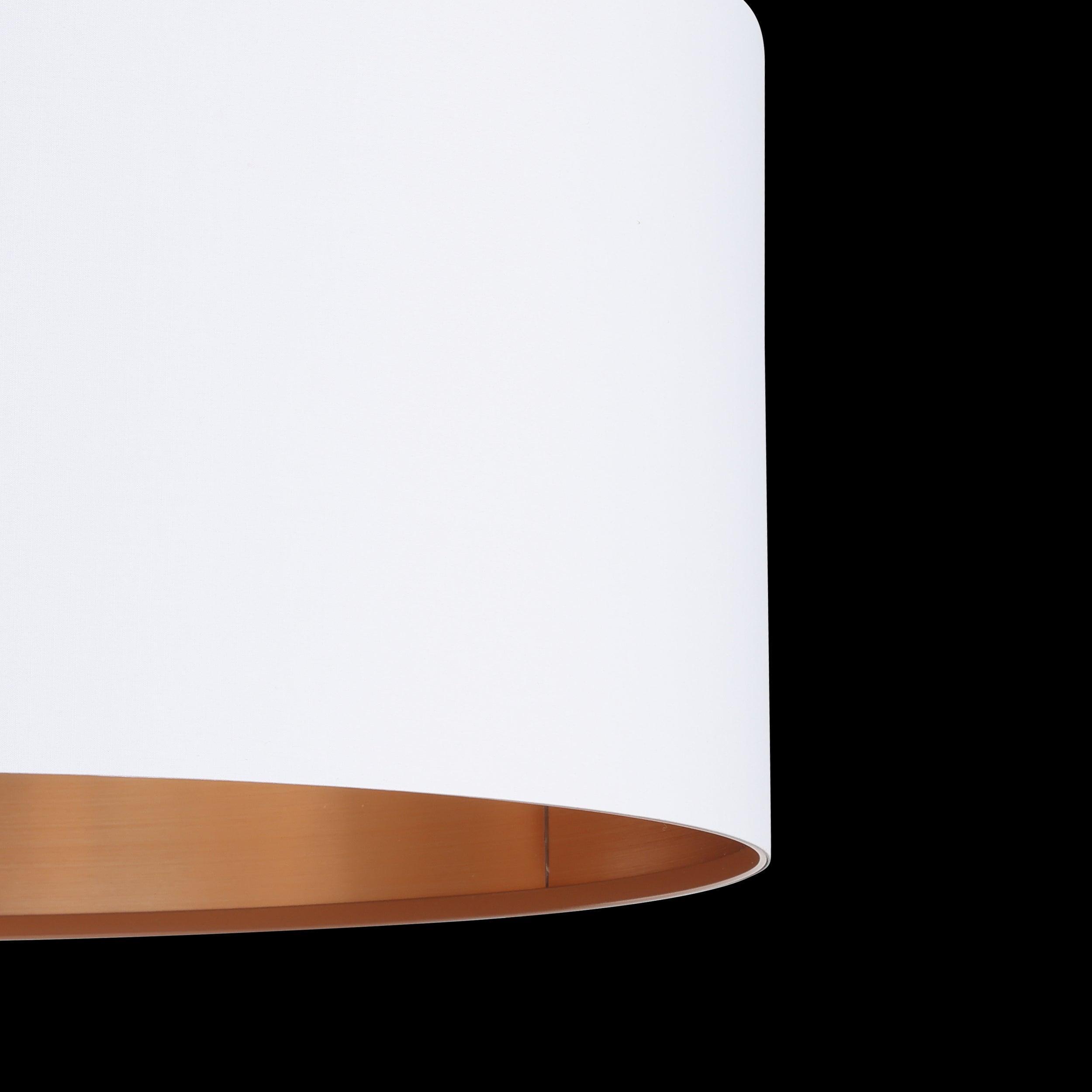 eglo pasteri white fabric copper ceiling pendant 53cm kitchen lighting