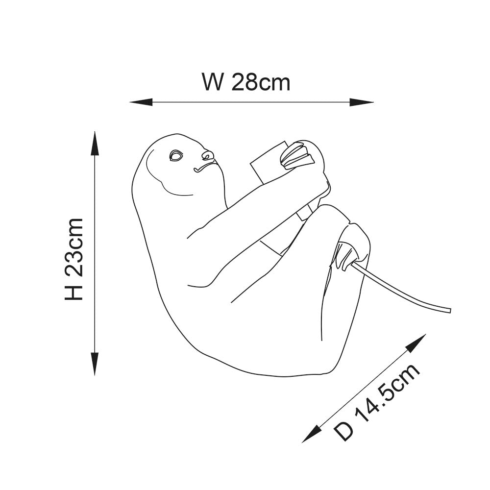 Lazy Silver Sloth Table Lamp